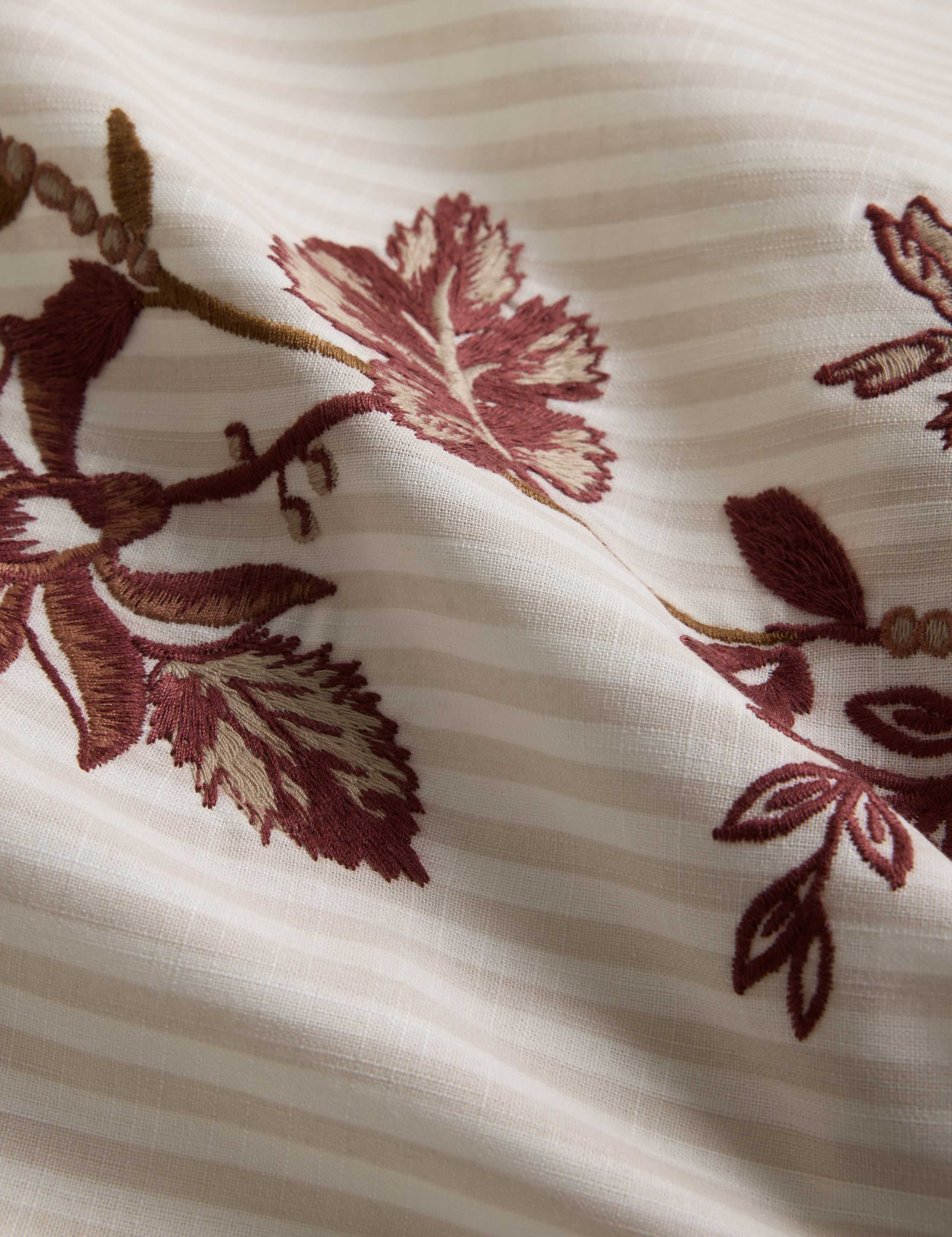 Linear Floral Embroidered Bedding Set 5 of 5