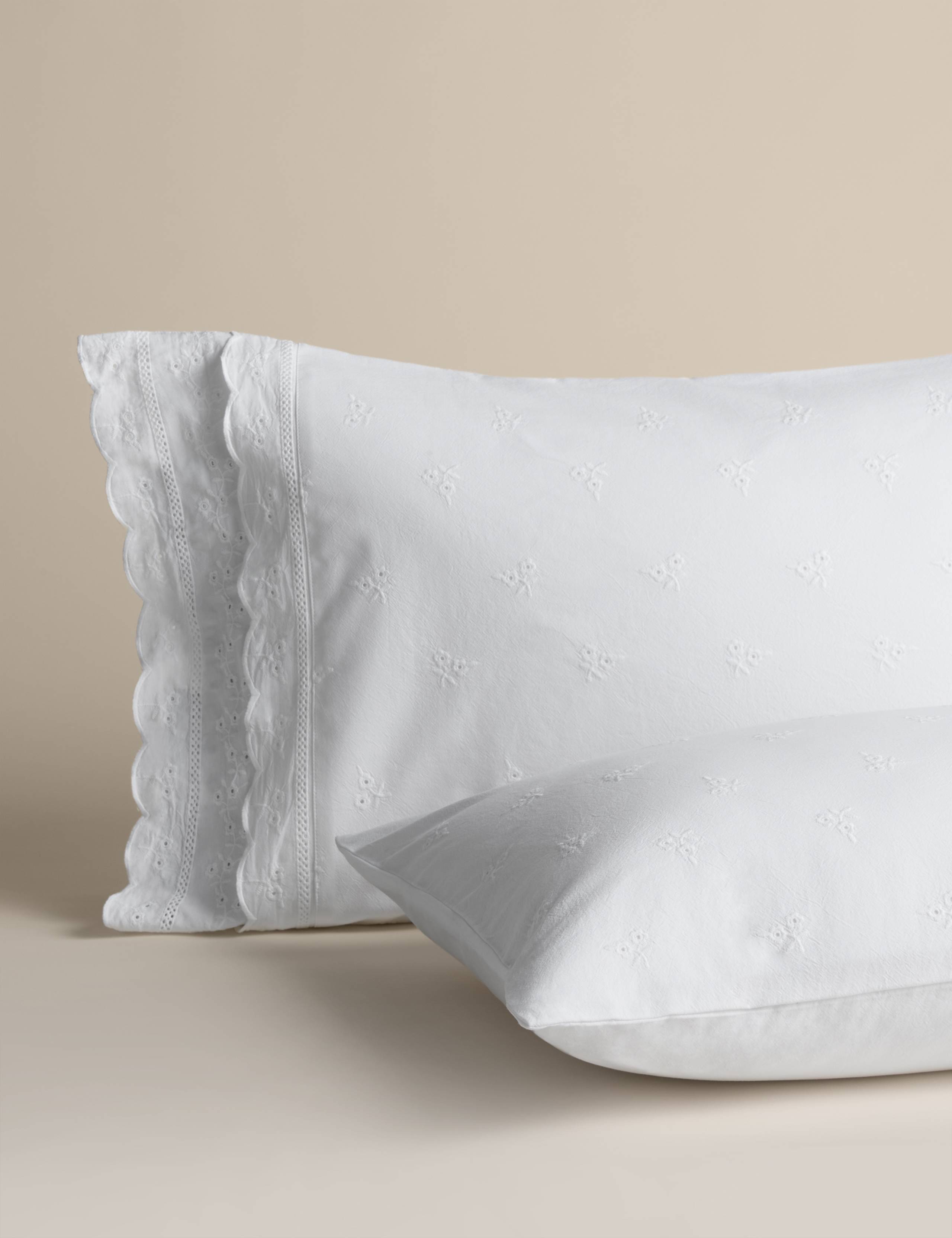 Scalloped Lace Embroidered Bedding Set 3 of 5