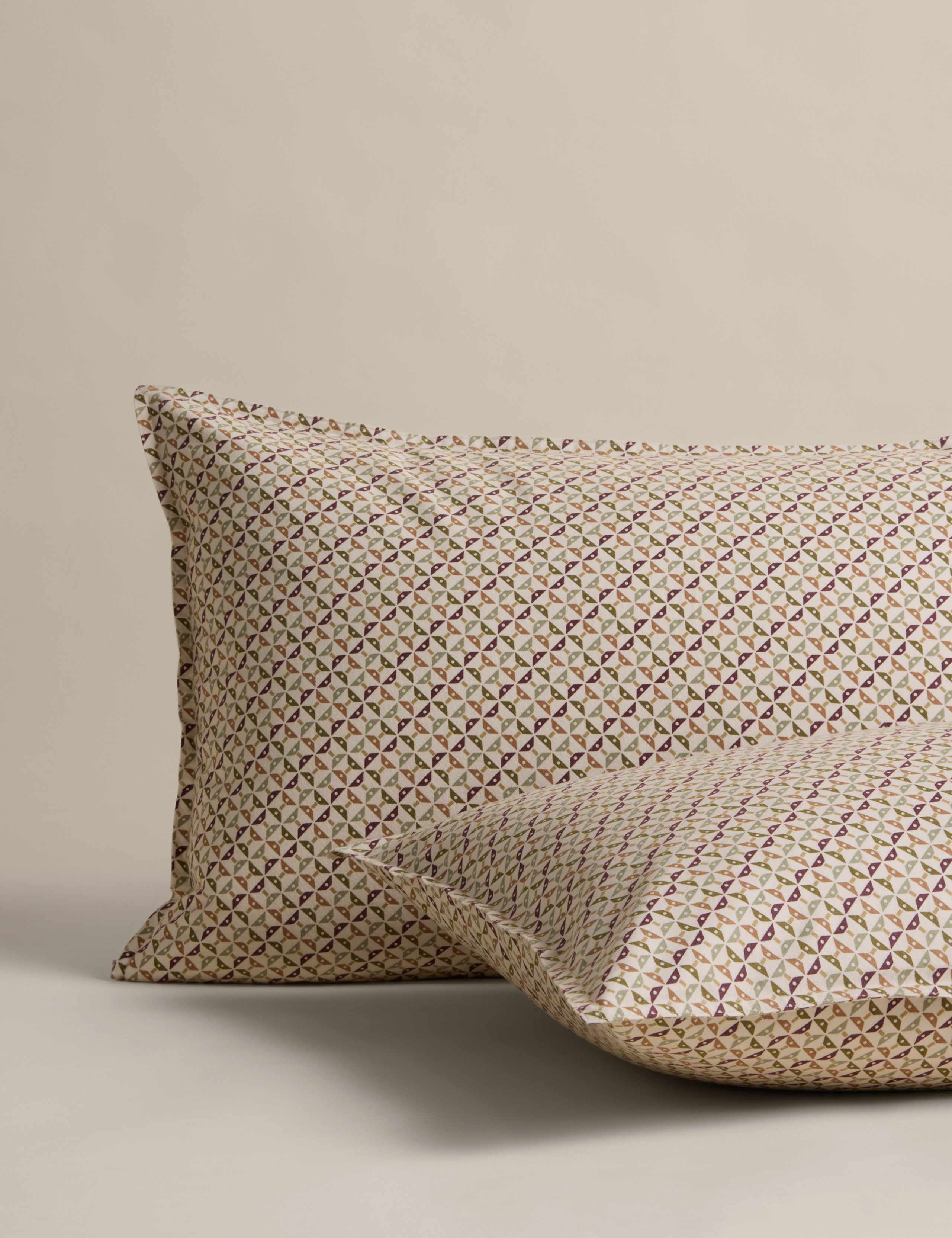 Pure Cotton Geometric Brushed Bedding Set 2 of 3