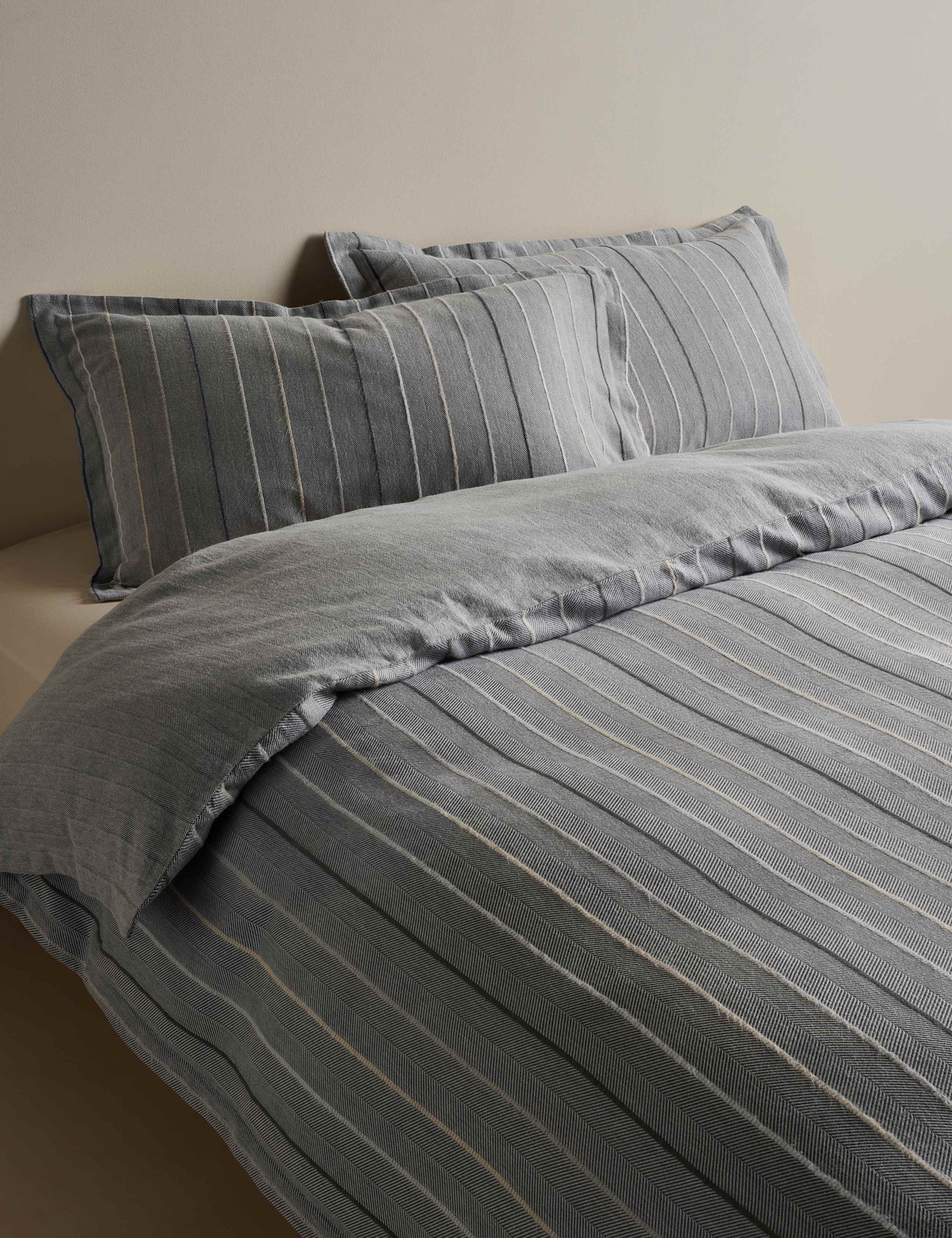 Pure Cotton Herringbone Striped Bedding Set 1 of 5