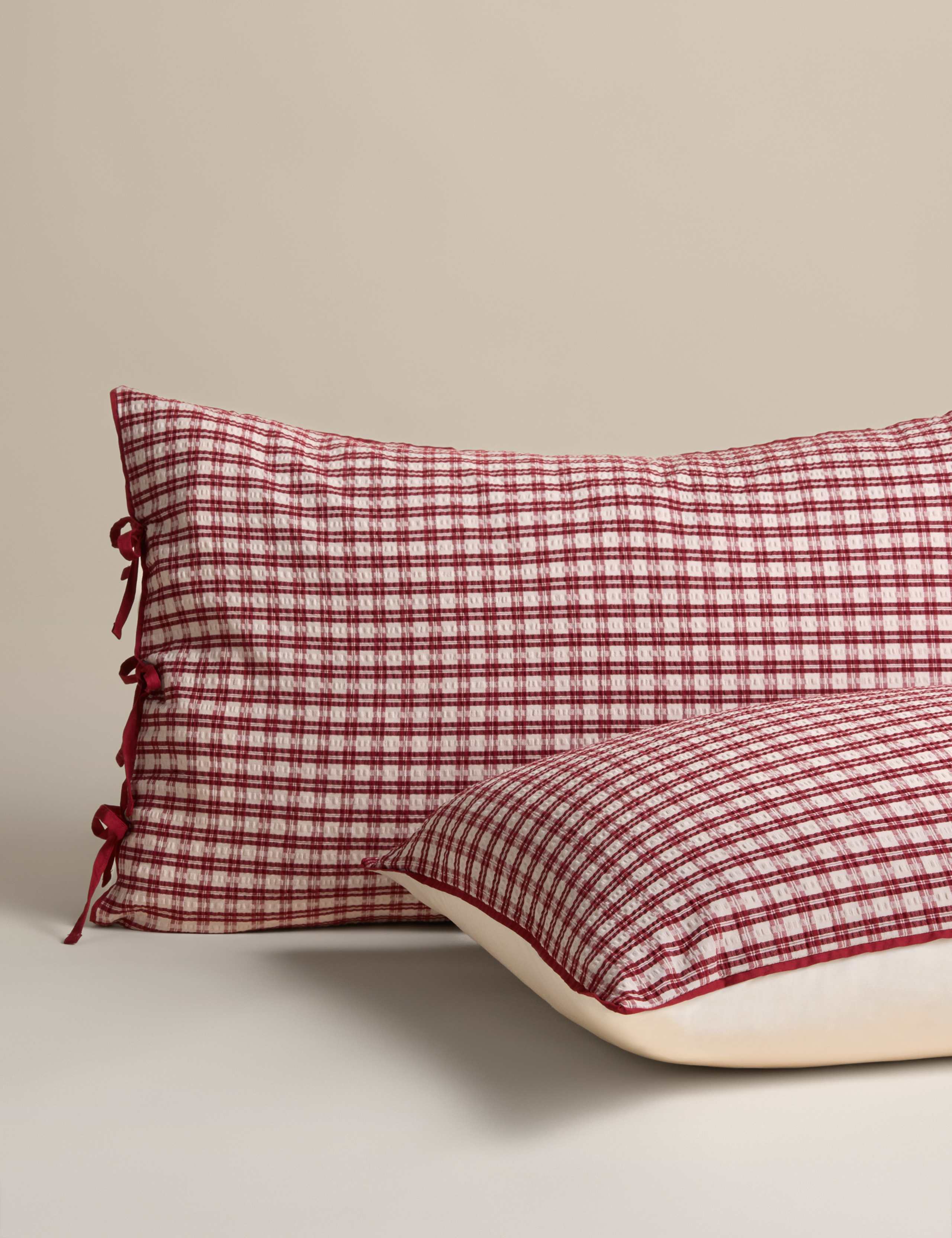 Pure Cotton Yarn Dyed Checked Seersucker Bedding Set 3 of 5