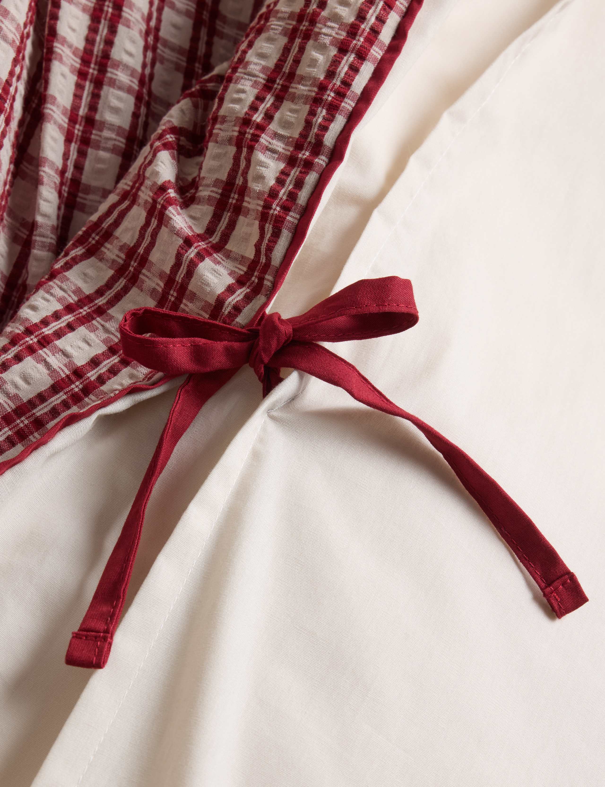 Pure Cotton Yarn Dyed Checked Seersucker Bedding Set 5 of 5