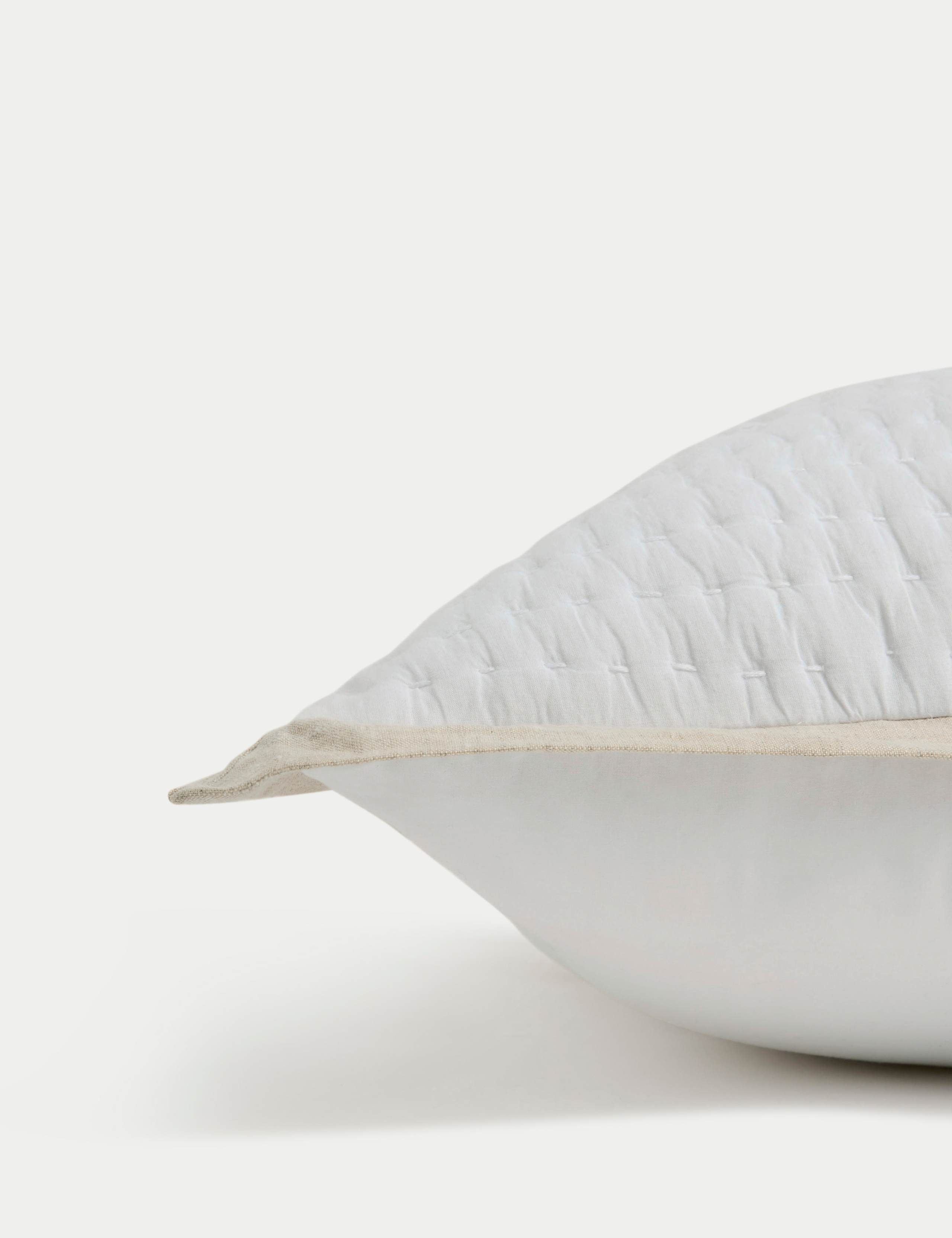 Linen Border Large Quilted Cushion 2 of 5