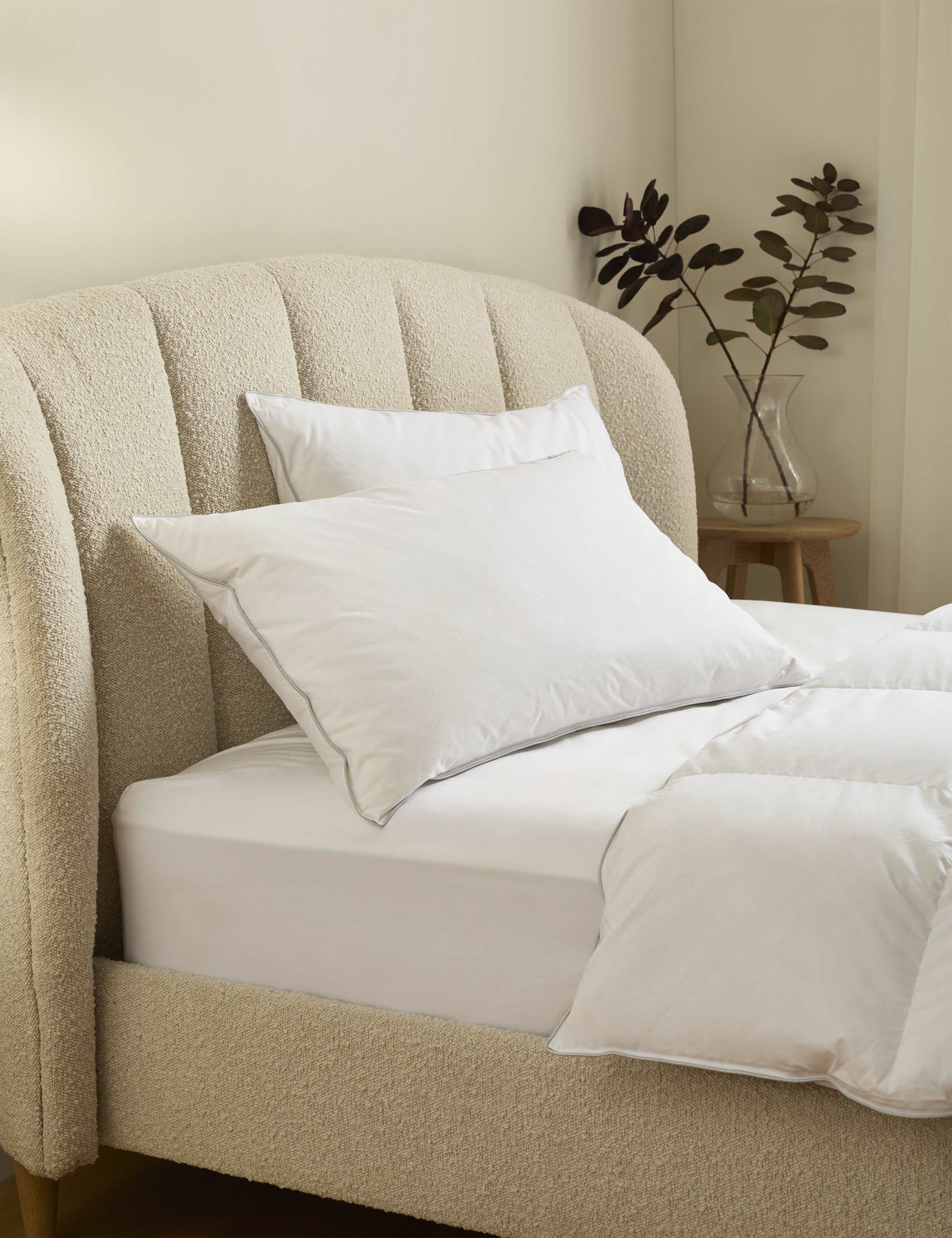 2 Pack Deluxe Hungarian Goose Feather & Down Soft Pillows 1 of 3