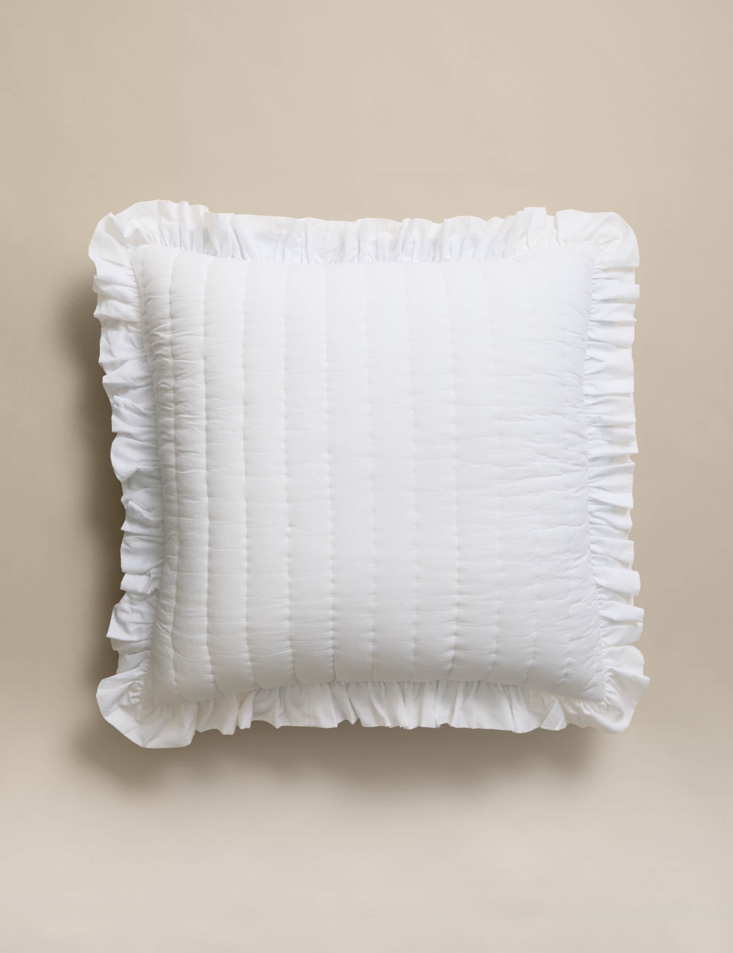 Pure Cotton Ruffle Edge Large Decorative Cushion 2 of 6