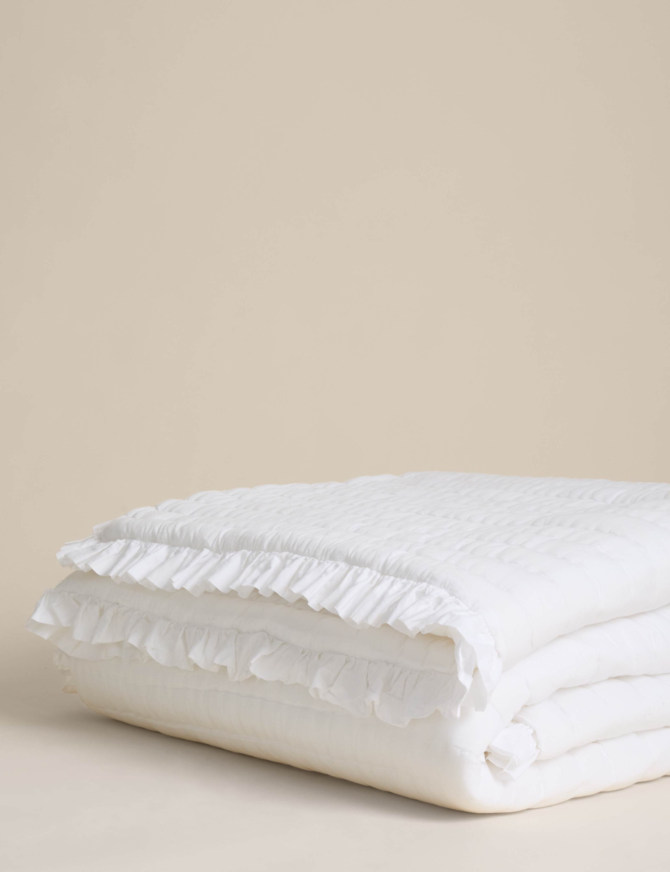 Washed Cotton Quilted Ruffle Bedspread 3 of 5