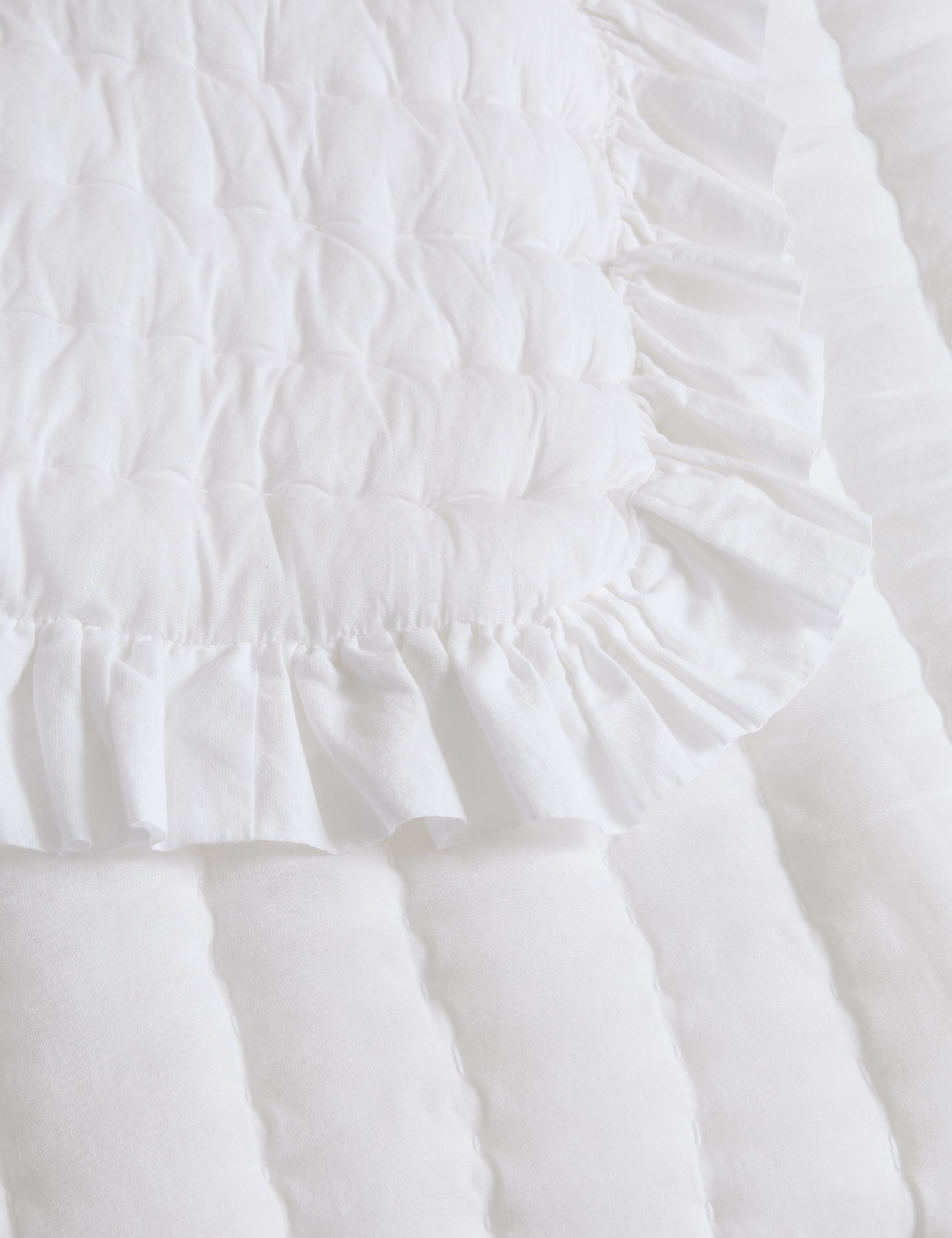 Washed Cotton Quilted Ruffle Bedspread 5 of 5
