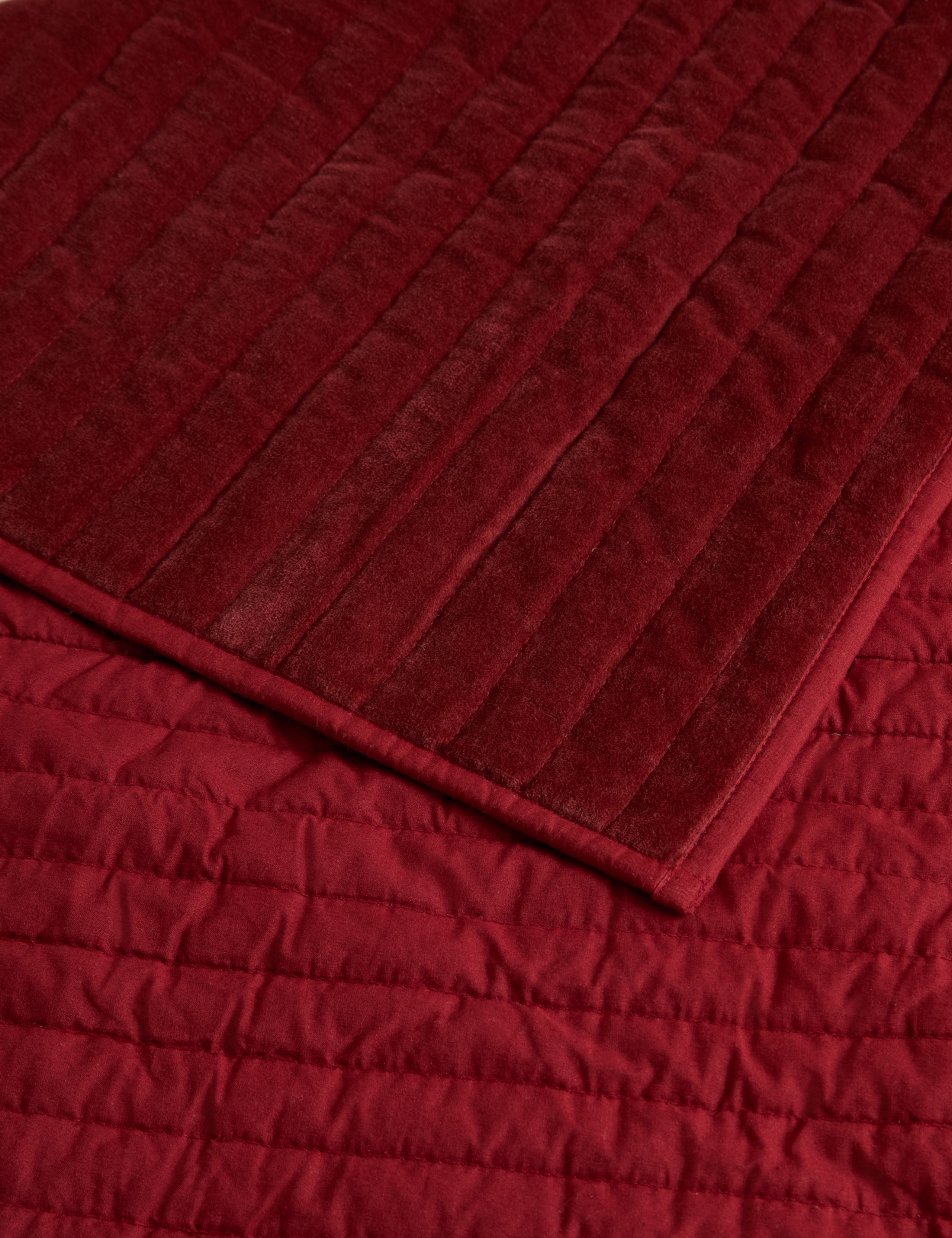 Pure Cotton Velvet Narrow Stripe Bedspread 5 of 7
