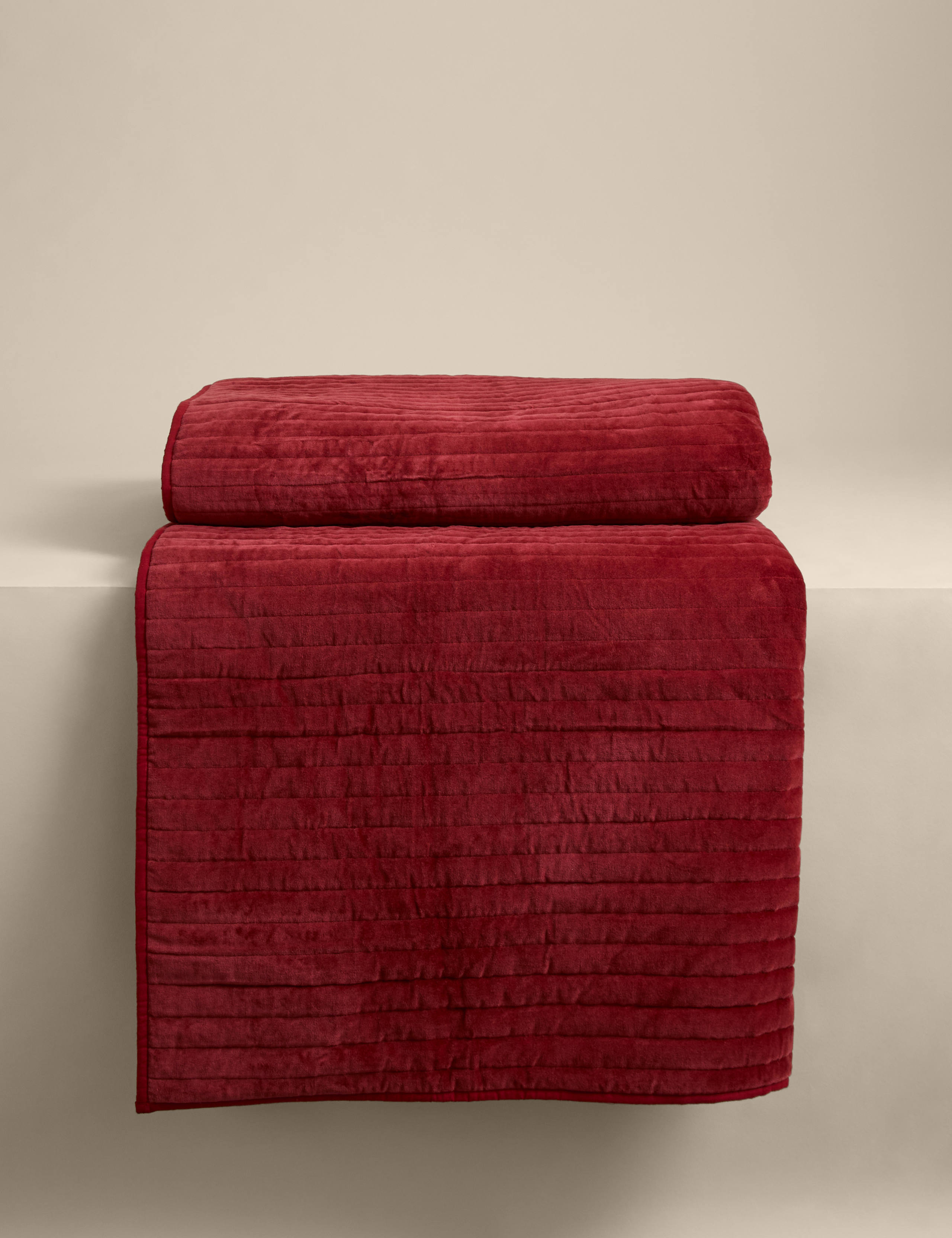 Pure Cotton Velvet Narrow Stripe Bedspread 2 of 7