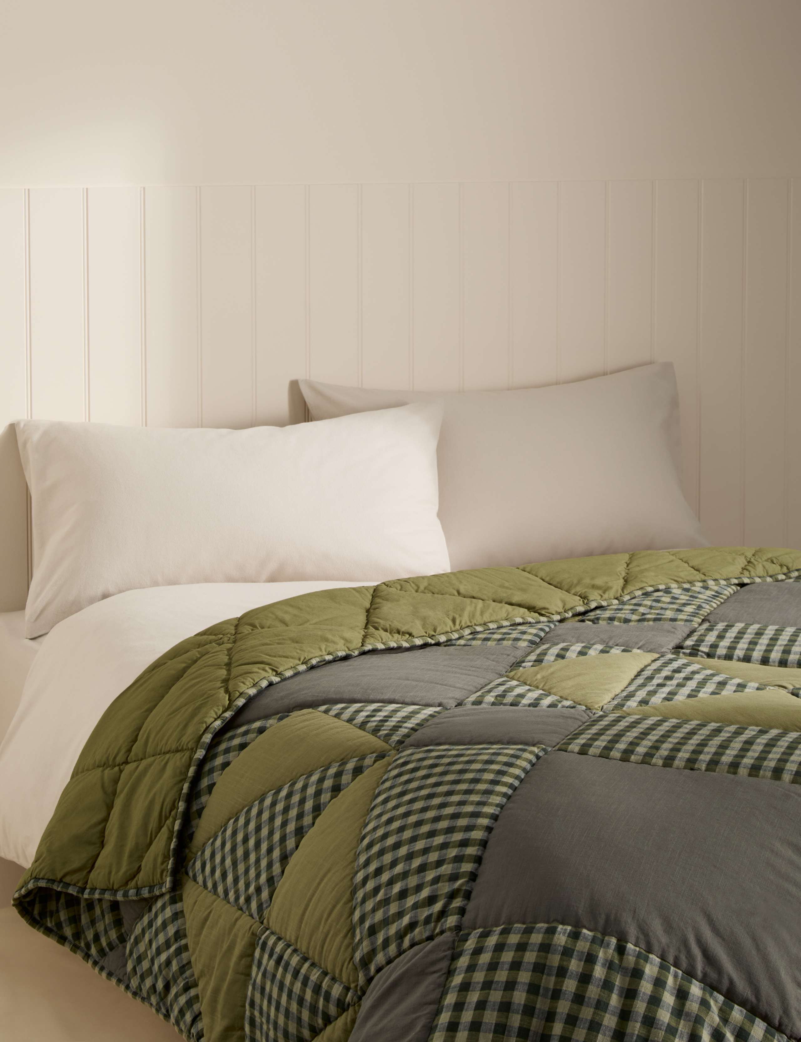 Pure Cotton Quilted Patchwork Bedspread 1 of 5