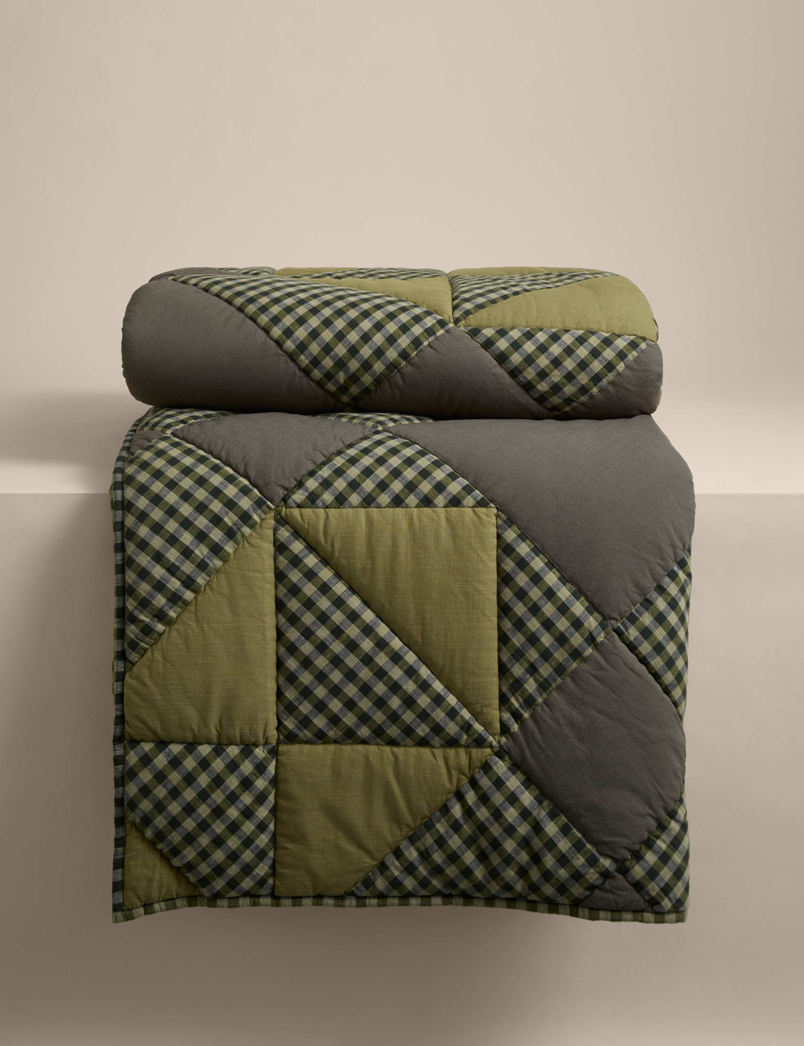 Pure Cotton Quilted Patchwork Bedspread 2 of 5