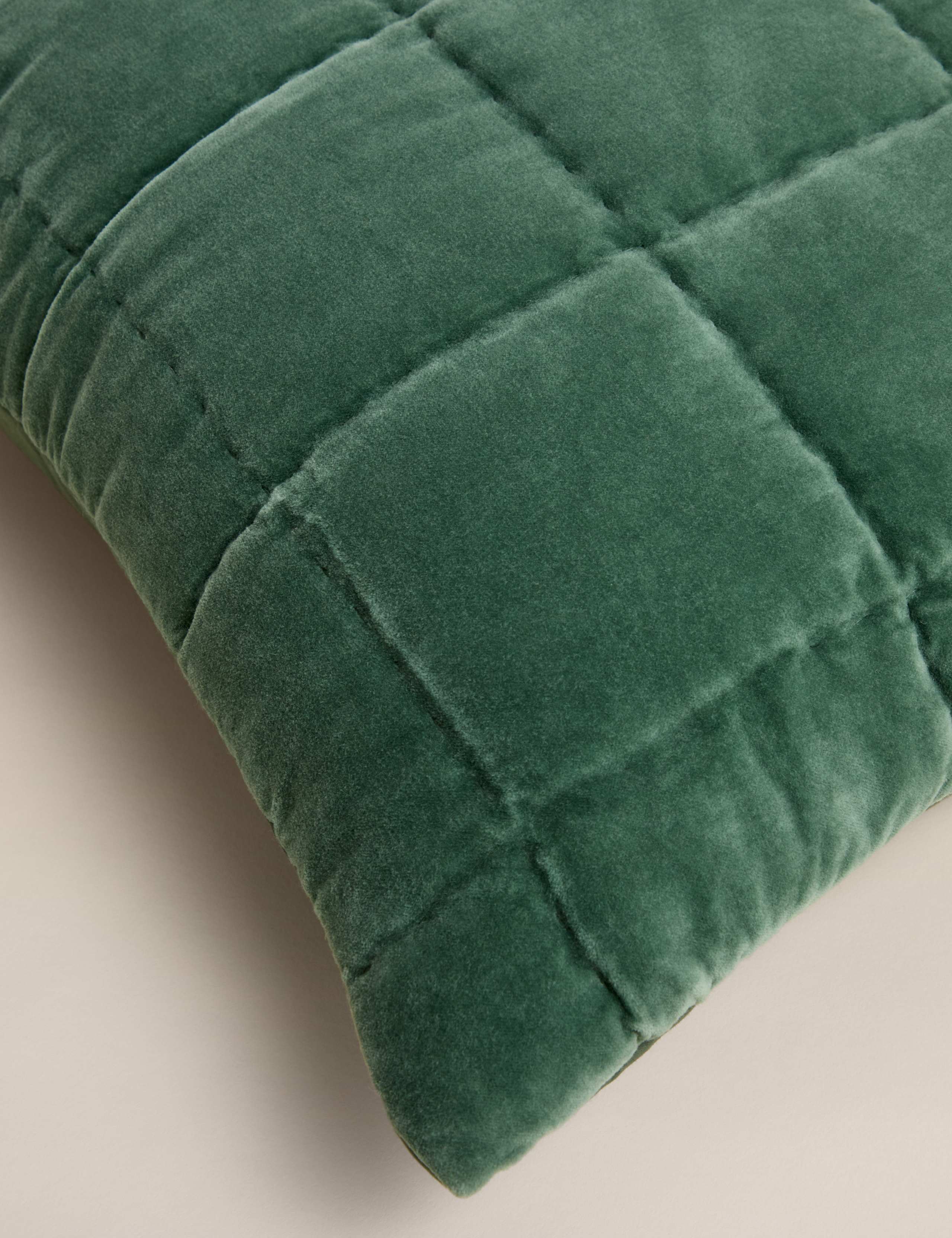 Pure Cotton Velvet Quilted Large Decorative Cushion 5 of 6