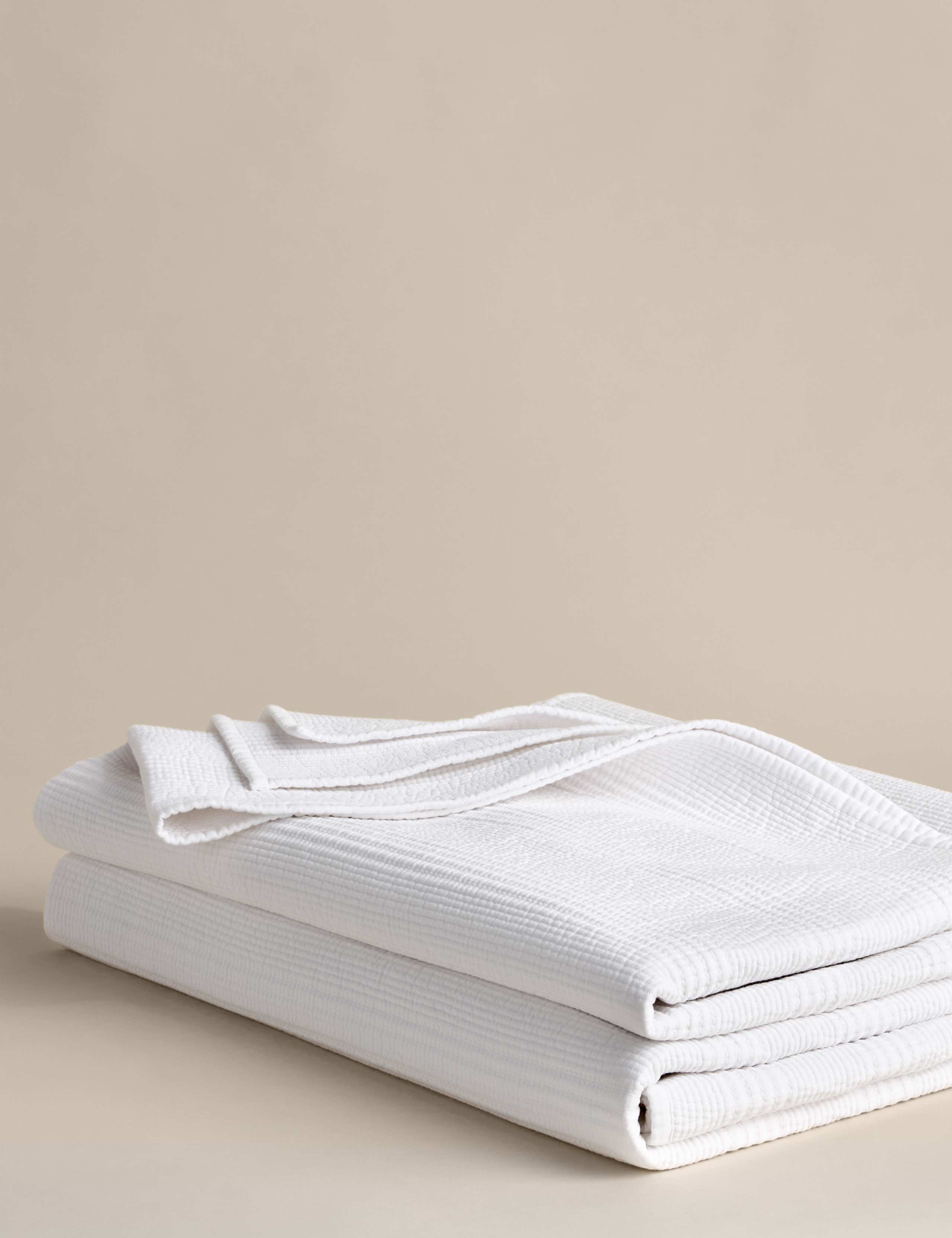 Cotton with Linen Ribbed Bedspread with Linen 3 of 5