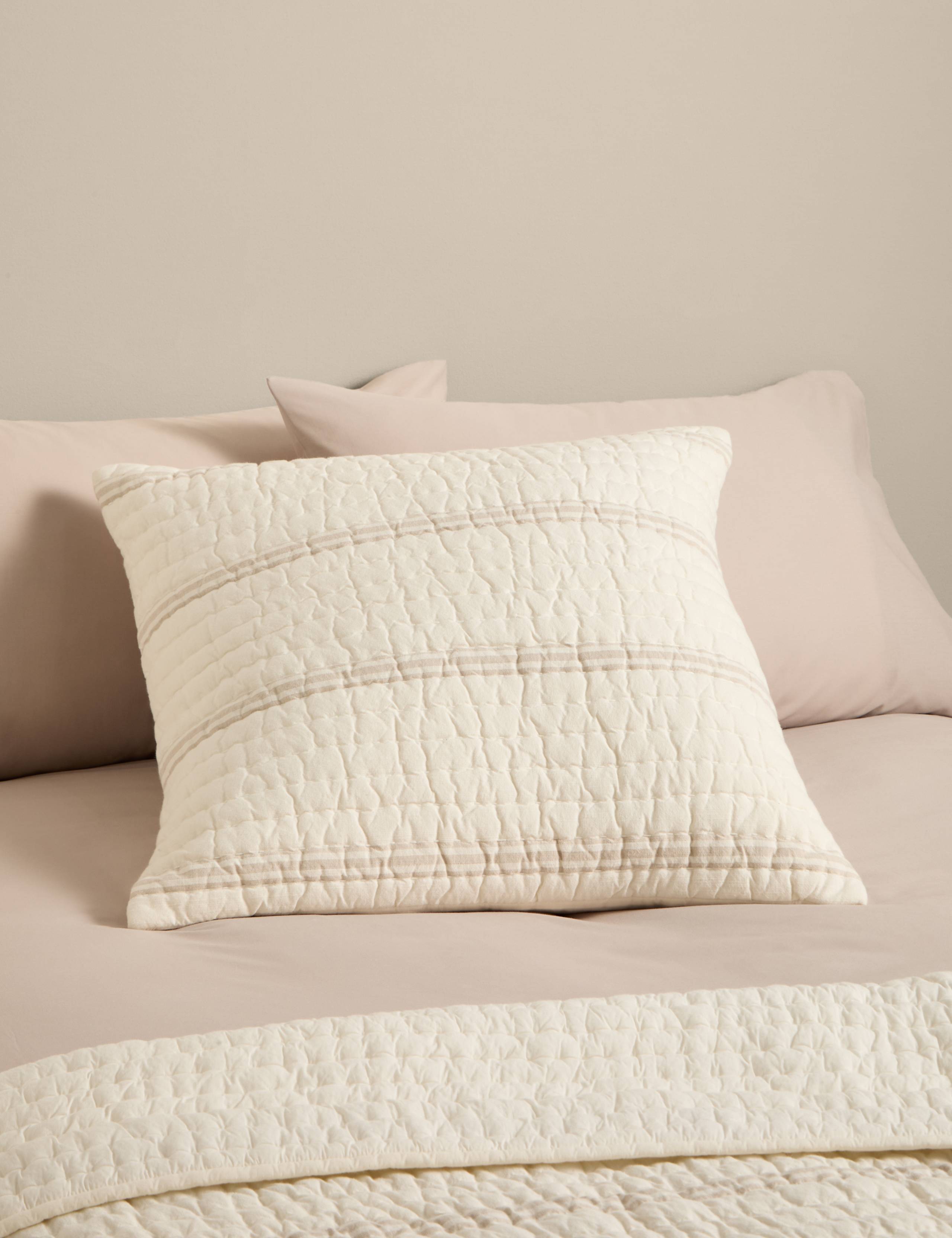 Pure Cotton Striped Textured Pillow Sham 1 of 5