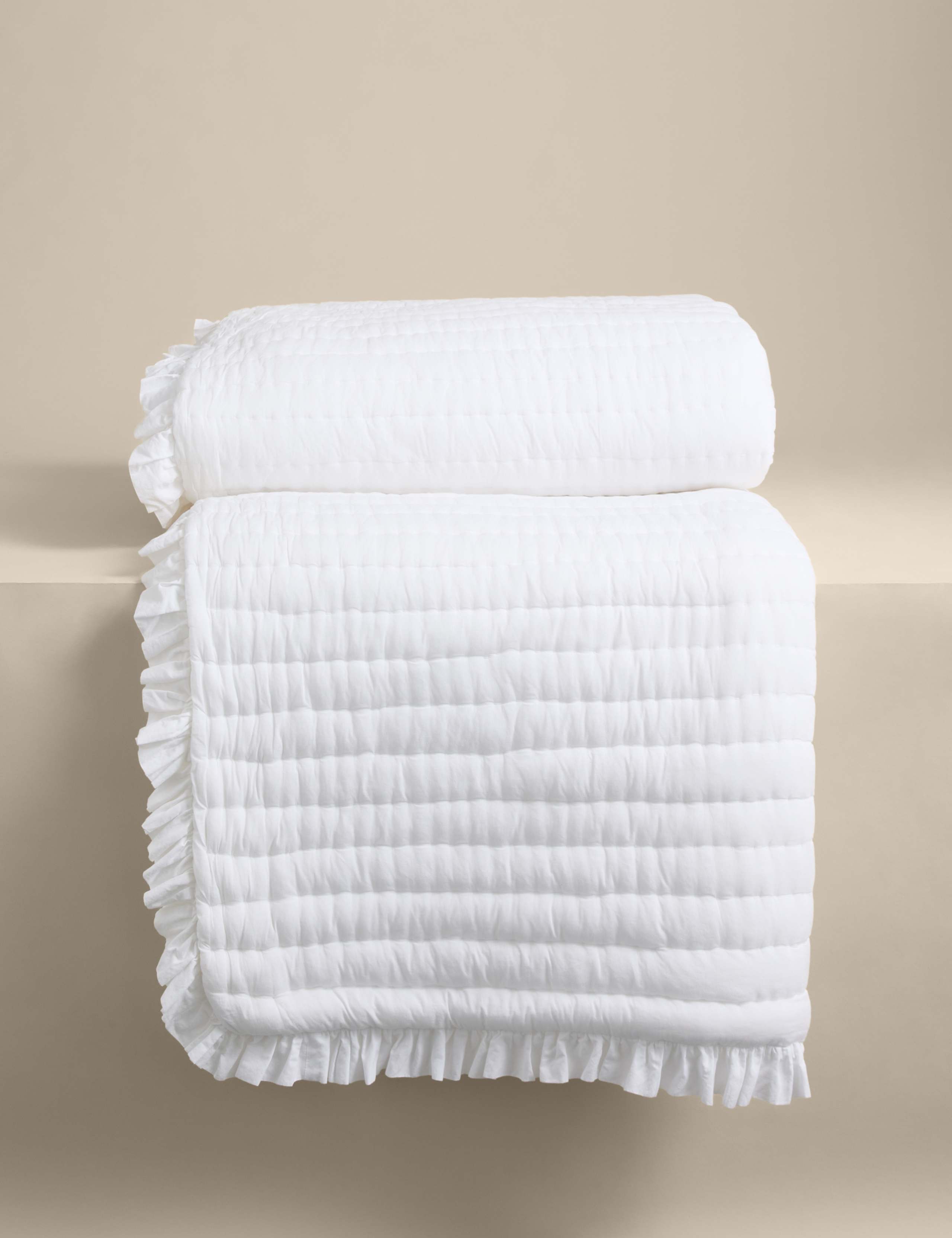 Washed Cotton Quilted Ruffle Bedspread 2 of 5
