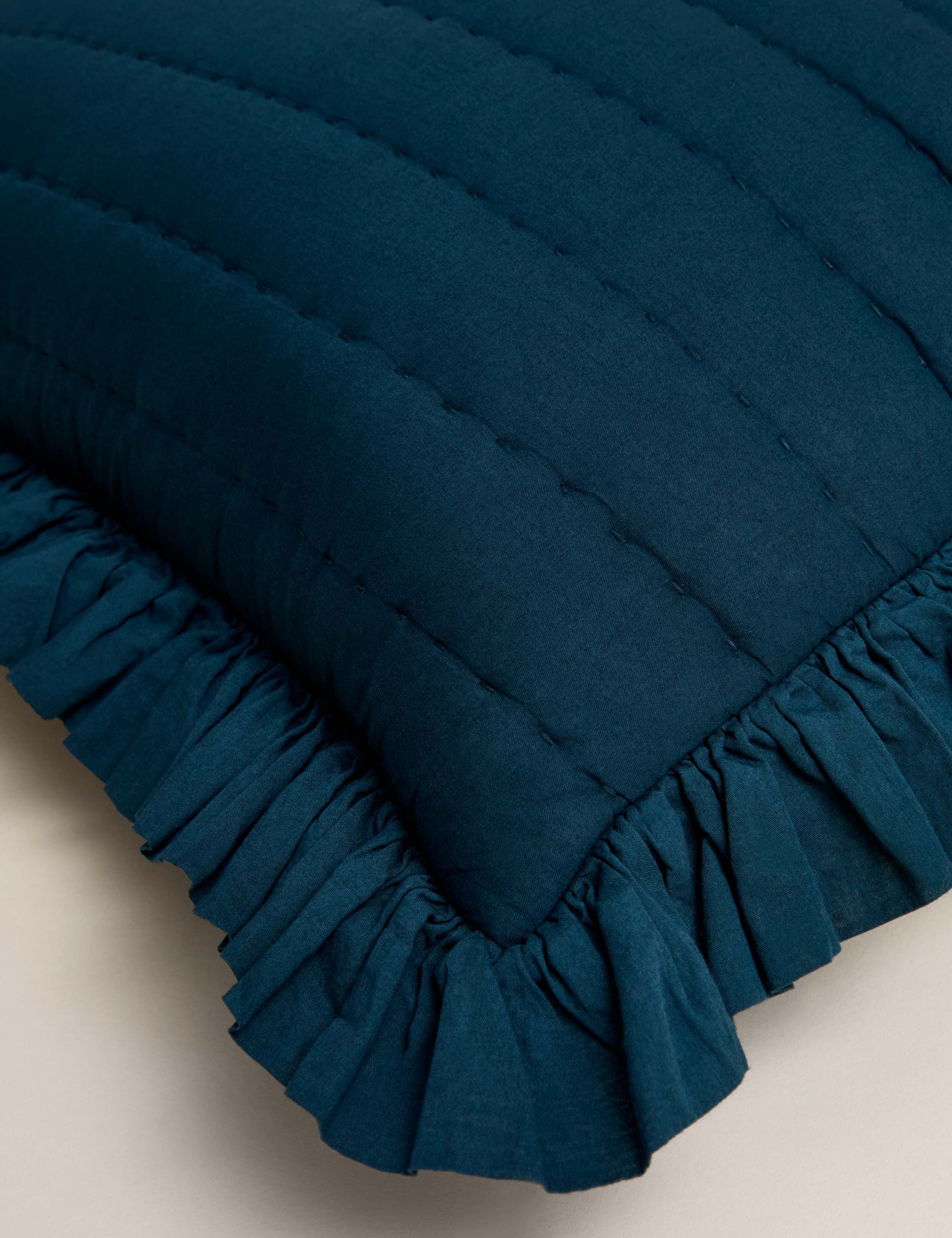 Pure Cotton Textured Ruffle Trim Cushion 5 of 6