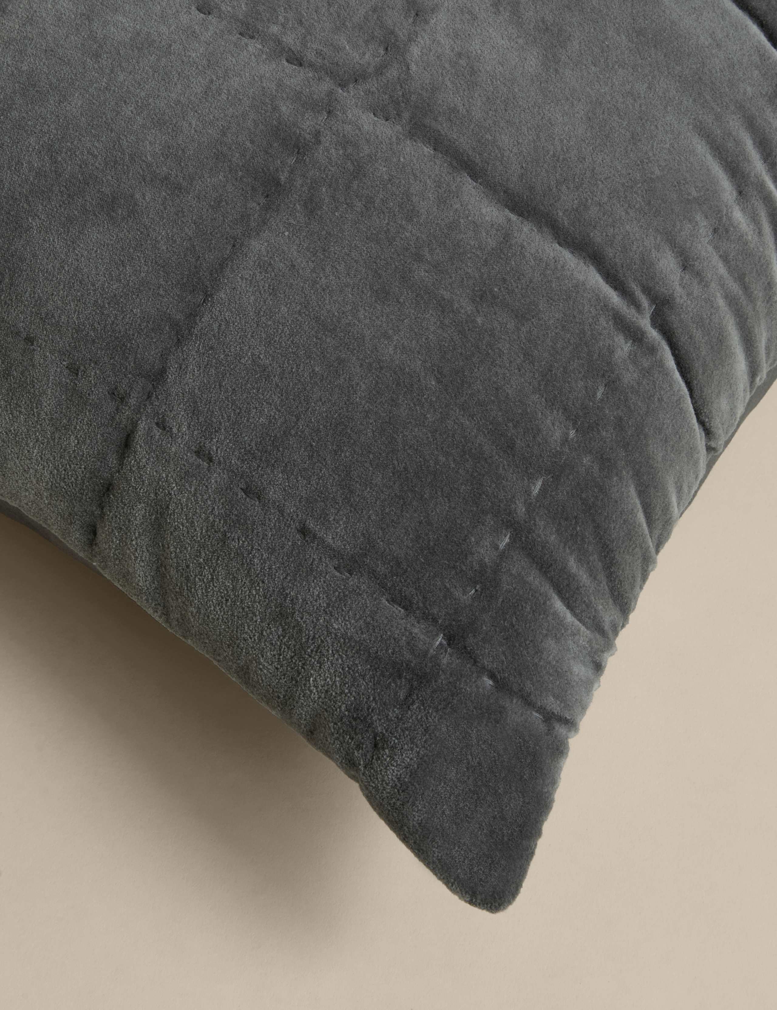 Pure Cotton Velvet Quilted Cushion 5 of 7