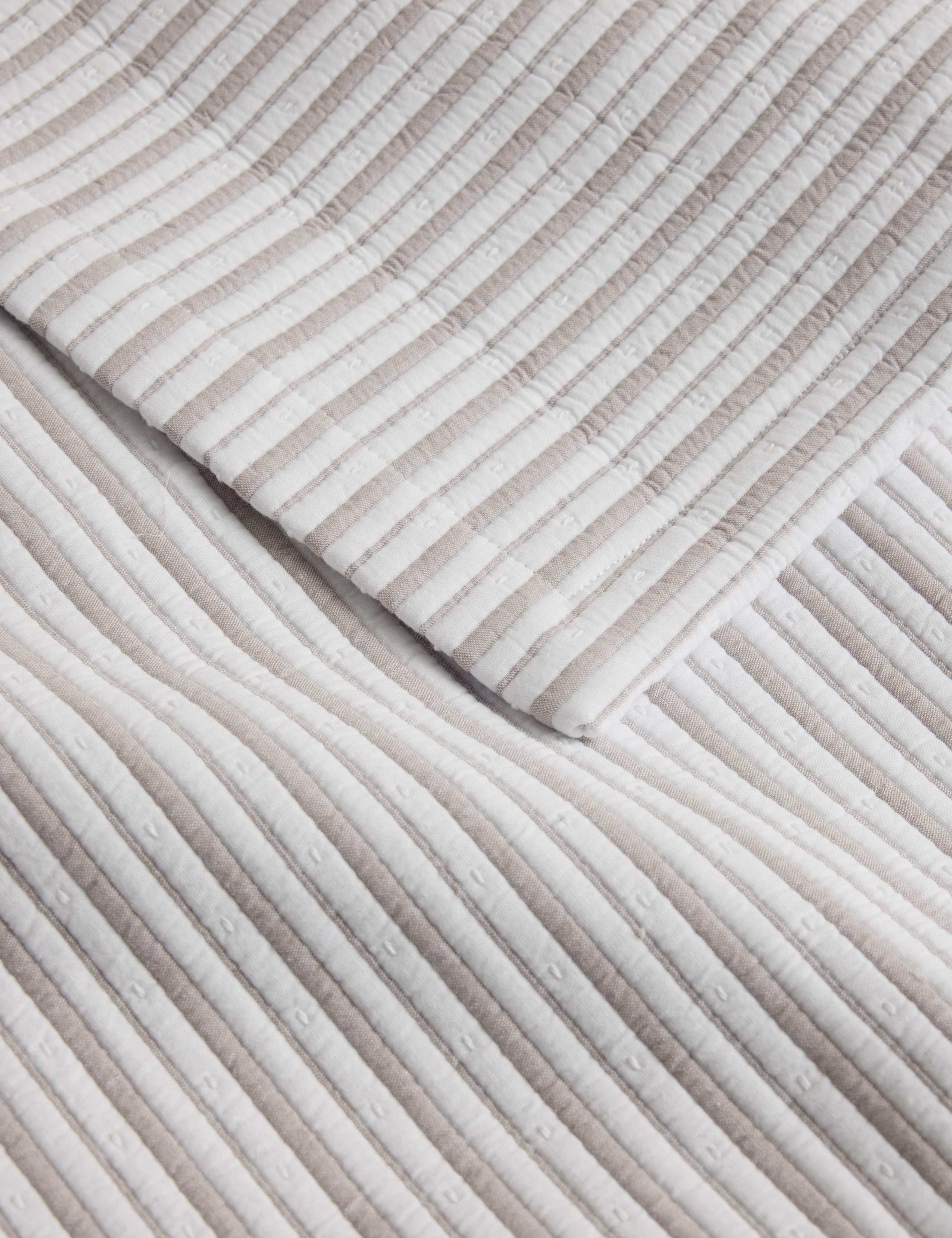 Cotton Rich Striped Matelassé Bedspread 4 of 4