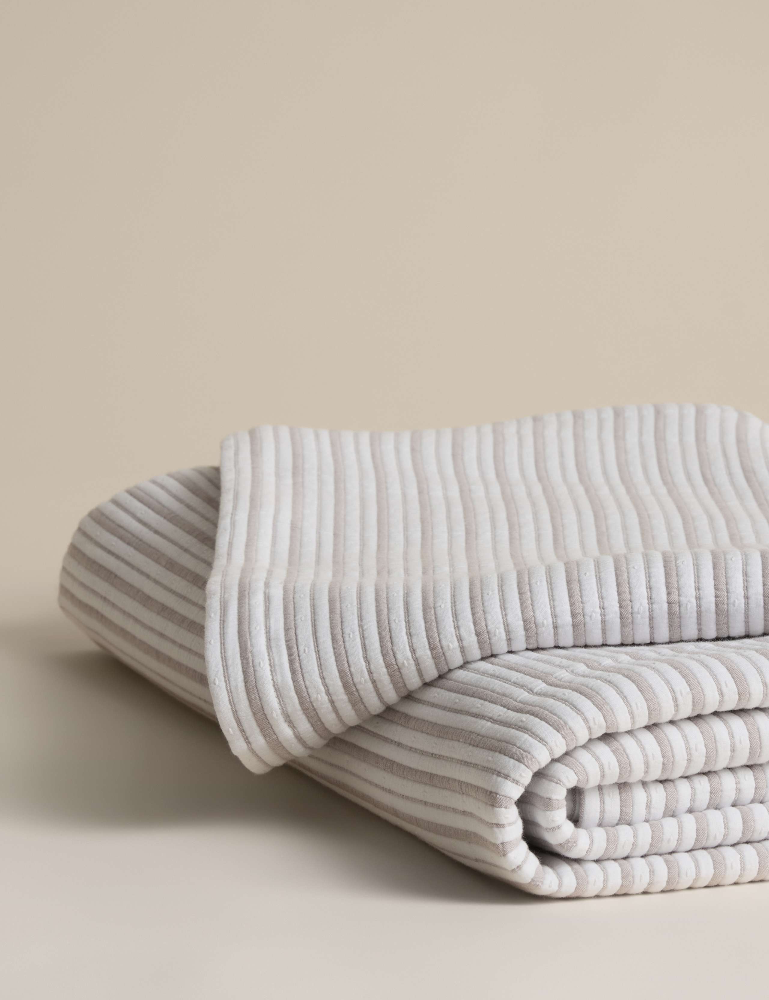 Cotton Rich Striped Matelassé Bedspread 1 of 4