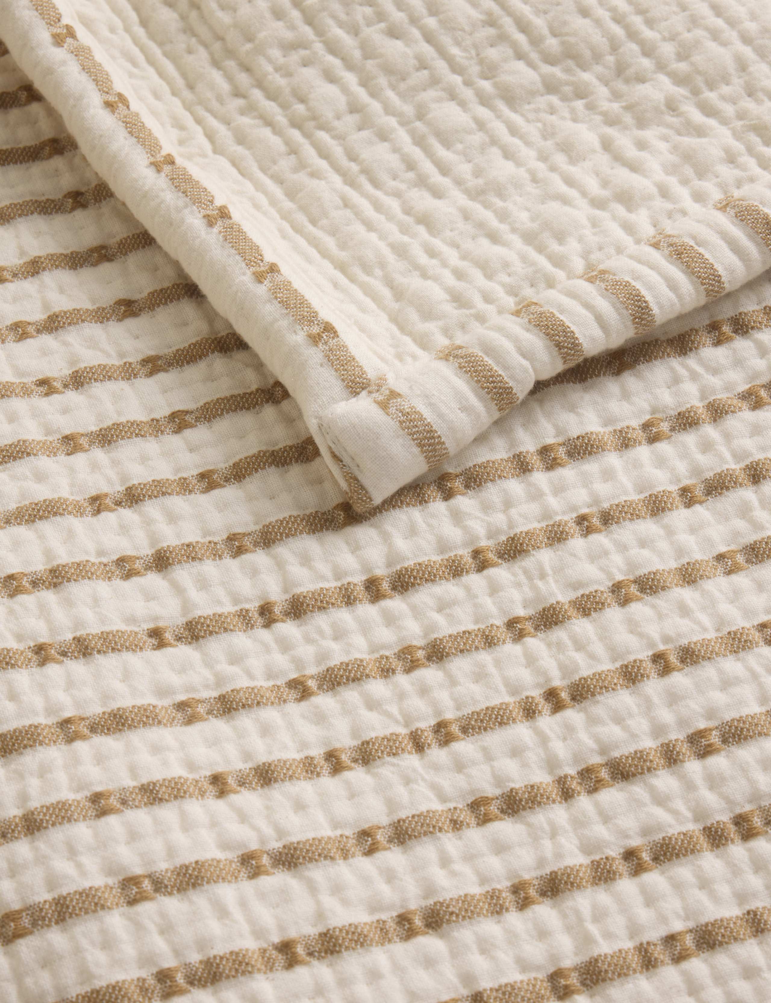 Cotton Rich Striped Matelasse Bedspread 5 of 5