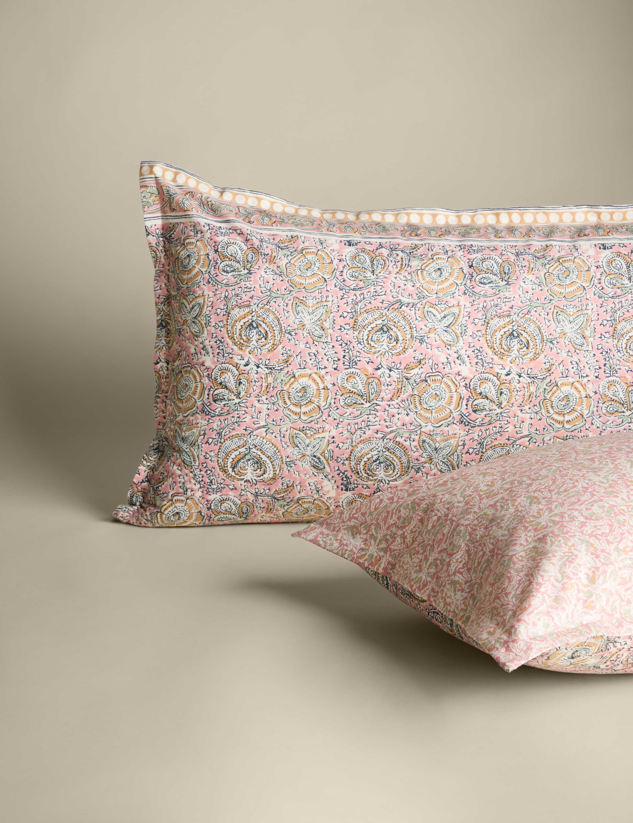 Pure Cotton Woodblock Floral Bedding Set 3 of 6