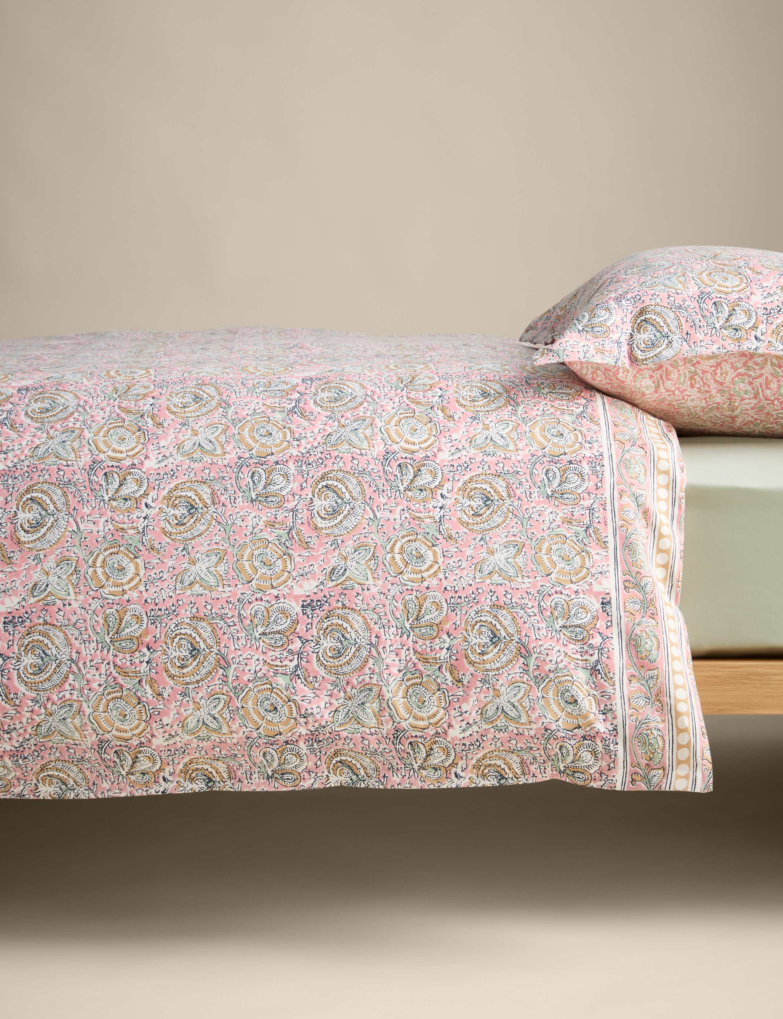 Pure Cotton Woodblock Floral Bedding Set 4 of 6