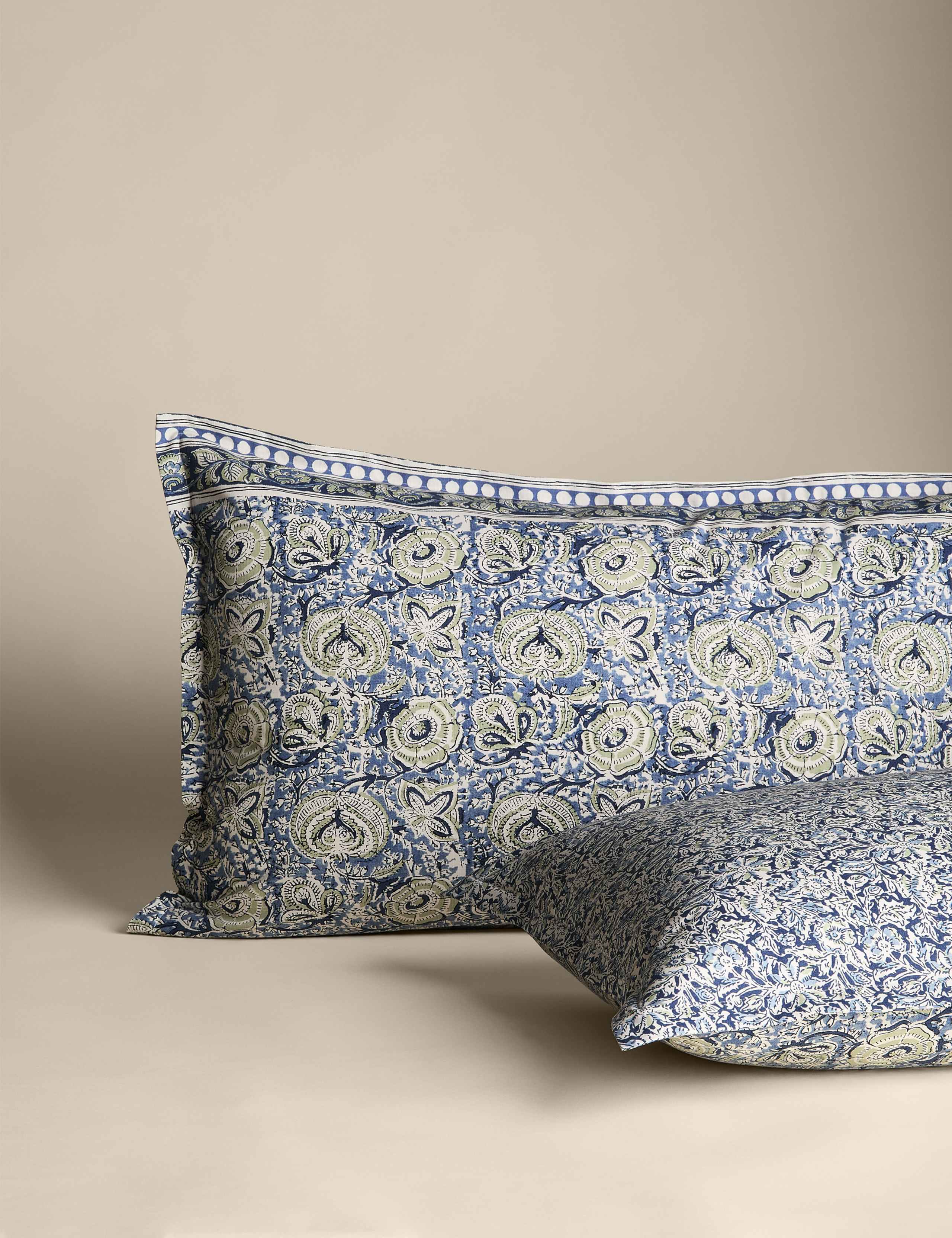 Pure Cotton Woodblock Floral Bedding Set 3 of 6