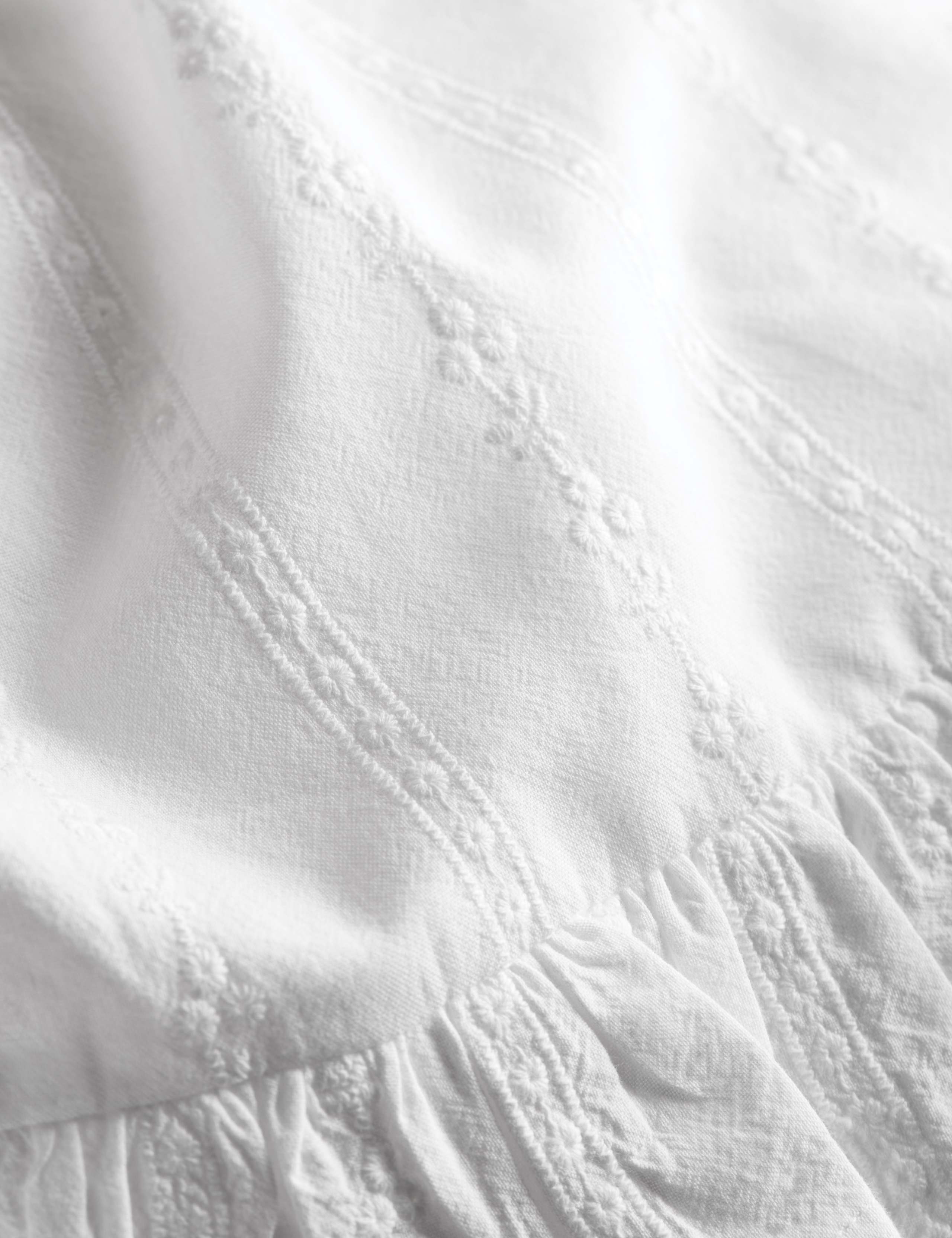 Pure Cotton French Ruffle Embroidery Bedding Set 6 of 8