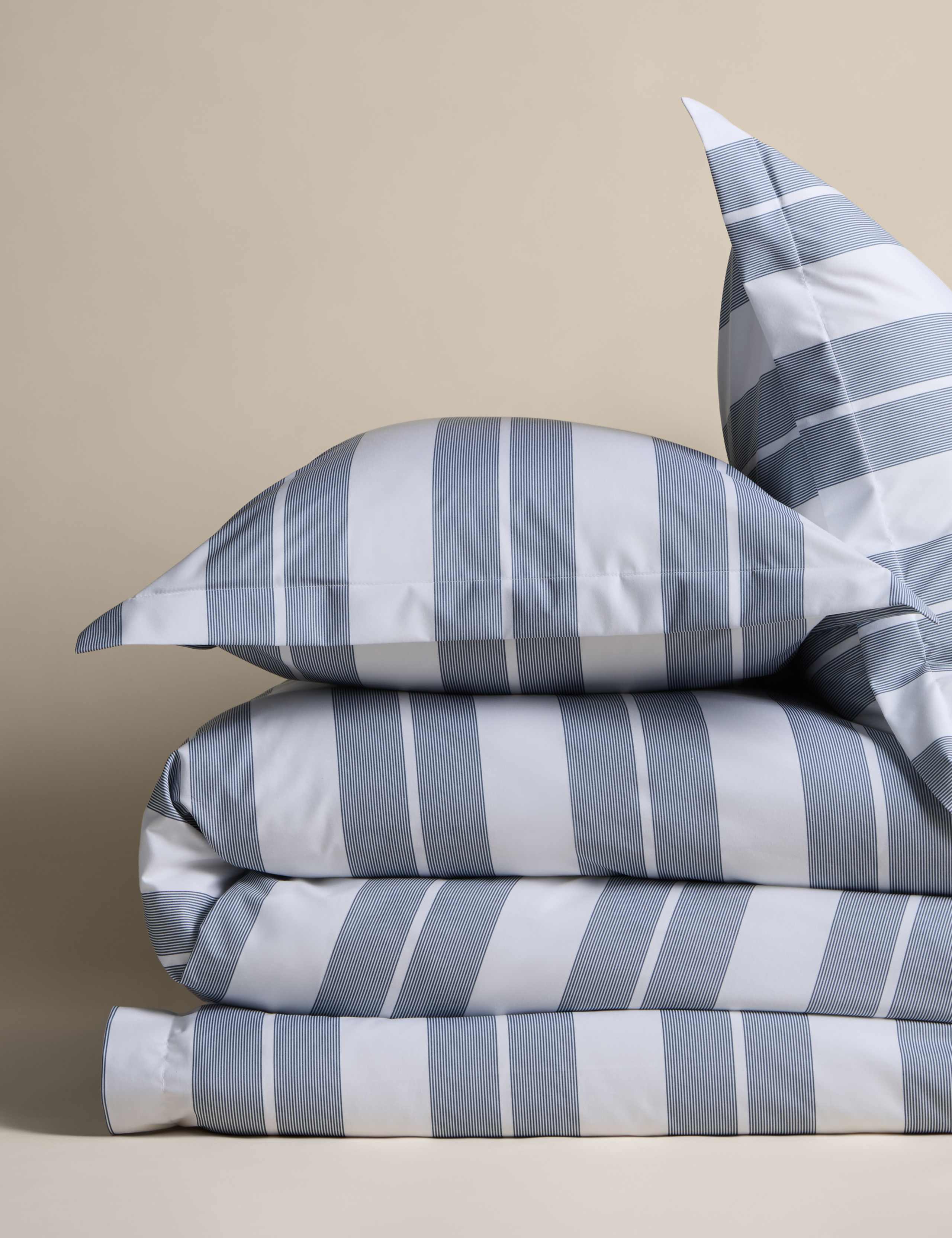 Egyptian Cotton Wide Stripe Printed Bedding Set 2 of 6