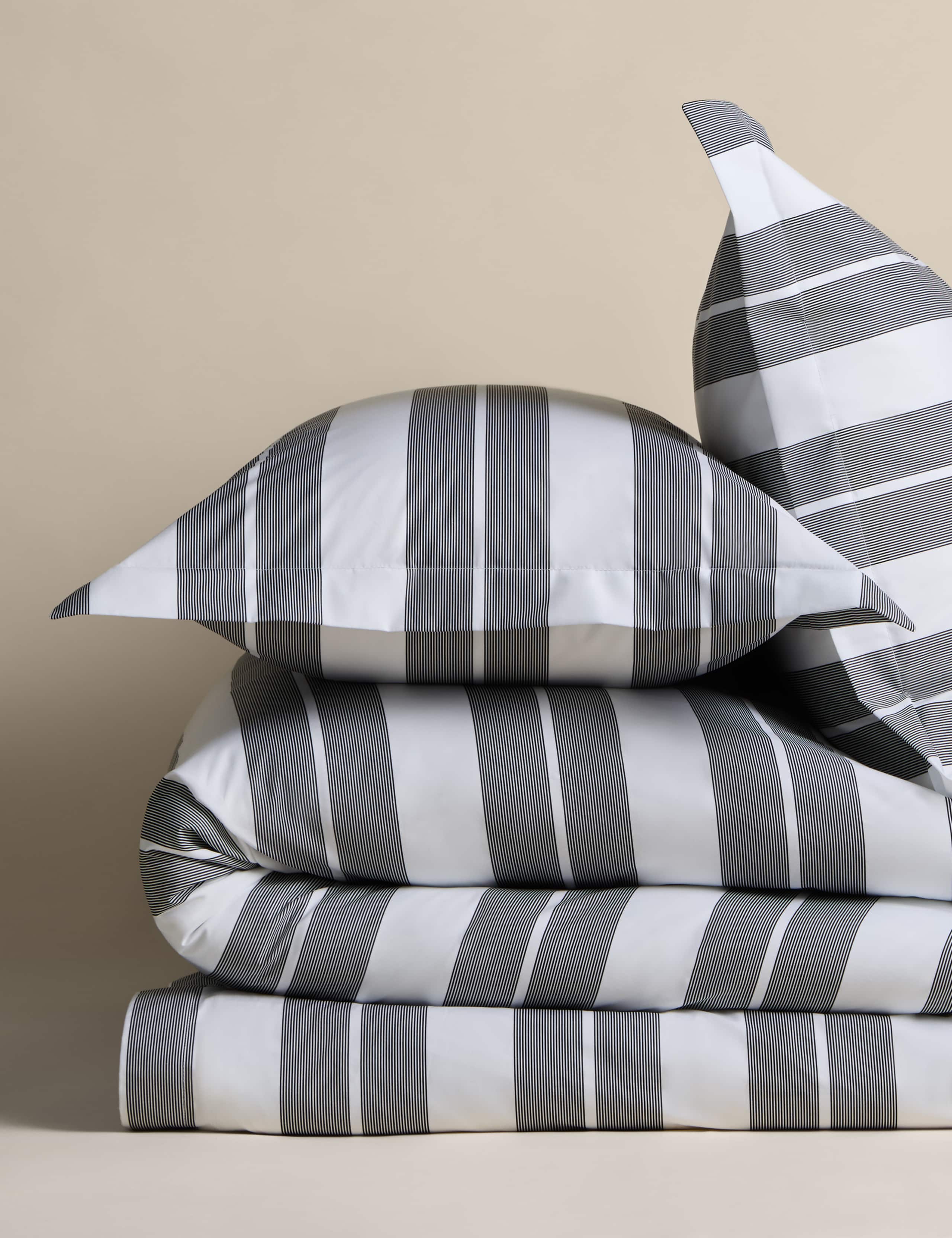 Egyptian Cotton Wide Stripe Printed Bedding Set 2 of 6