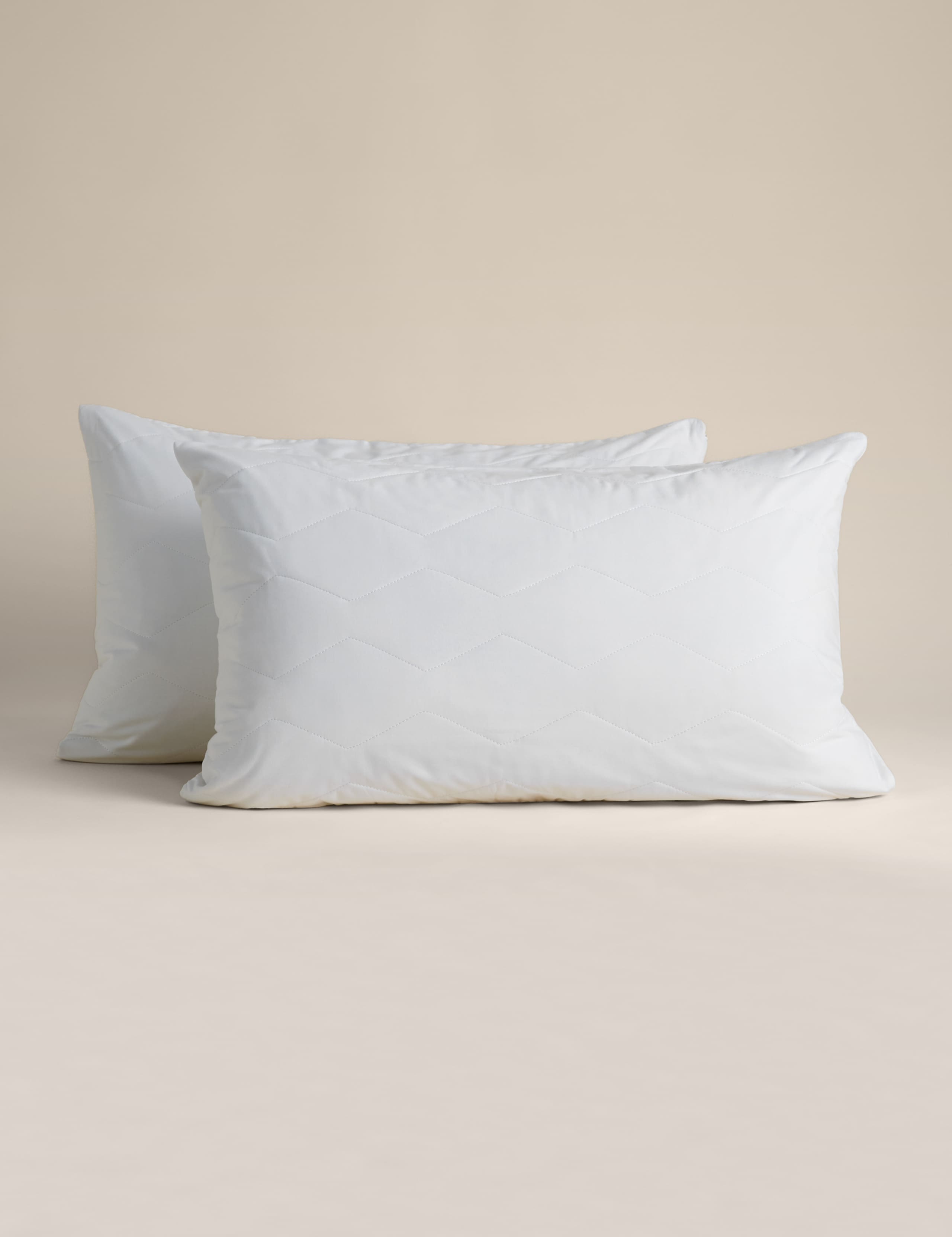 2pk Pure Cotton Quilted Pillow Protectors 2 of 4