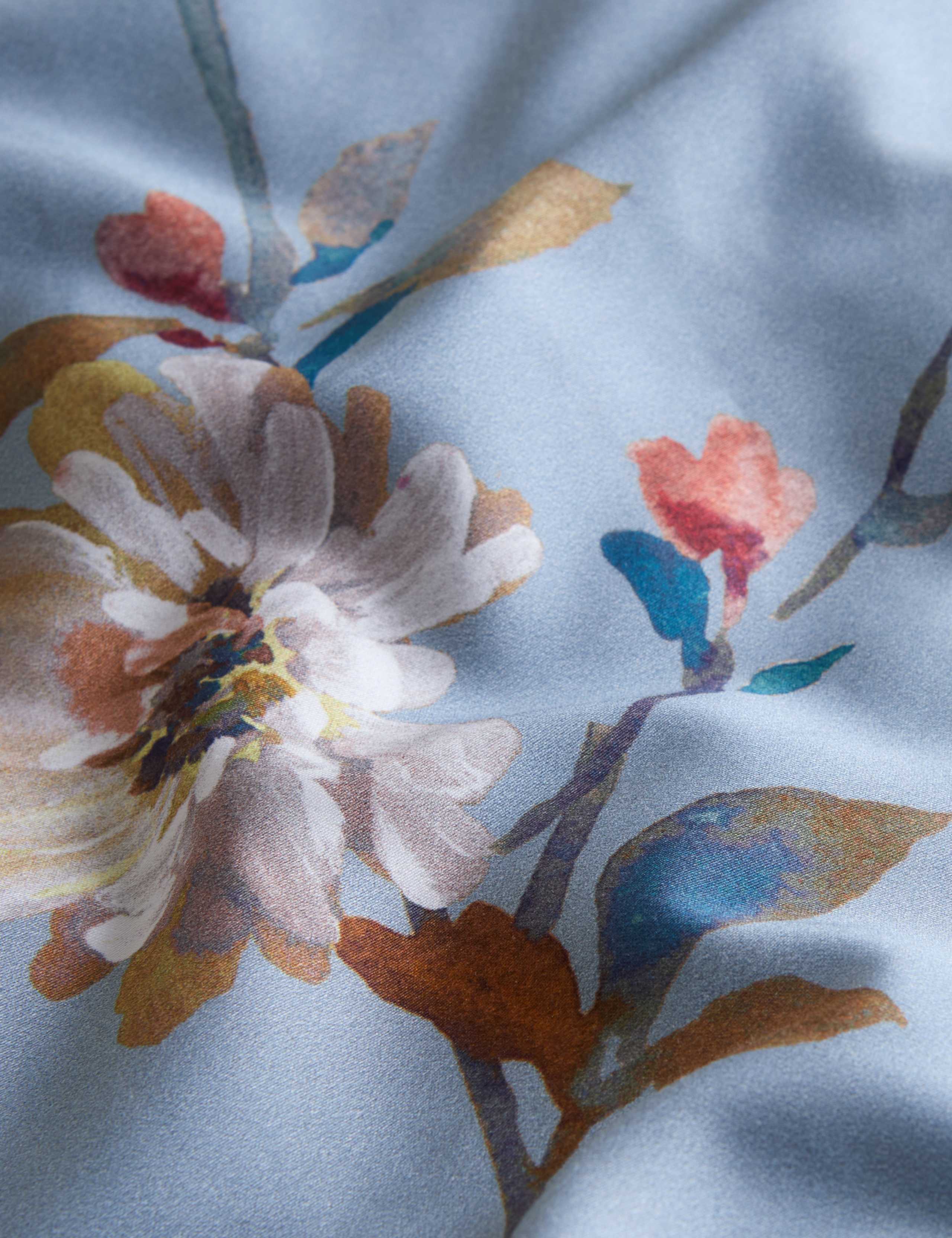 Pure Cotton Sateen Solene Painted Blooms Bedding Set 4 of 5