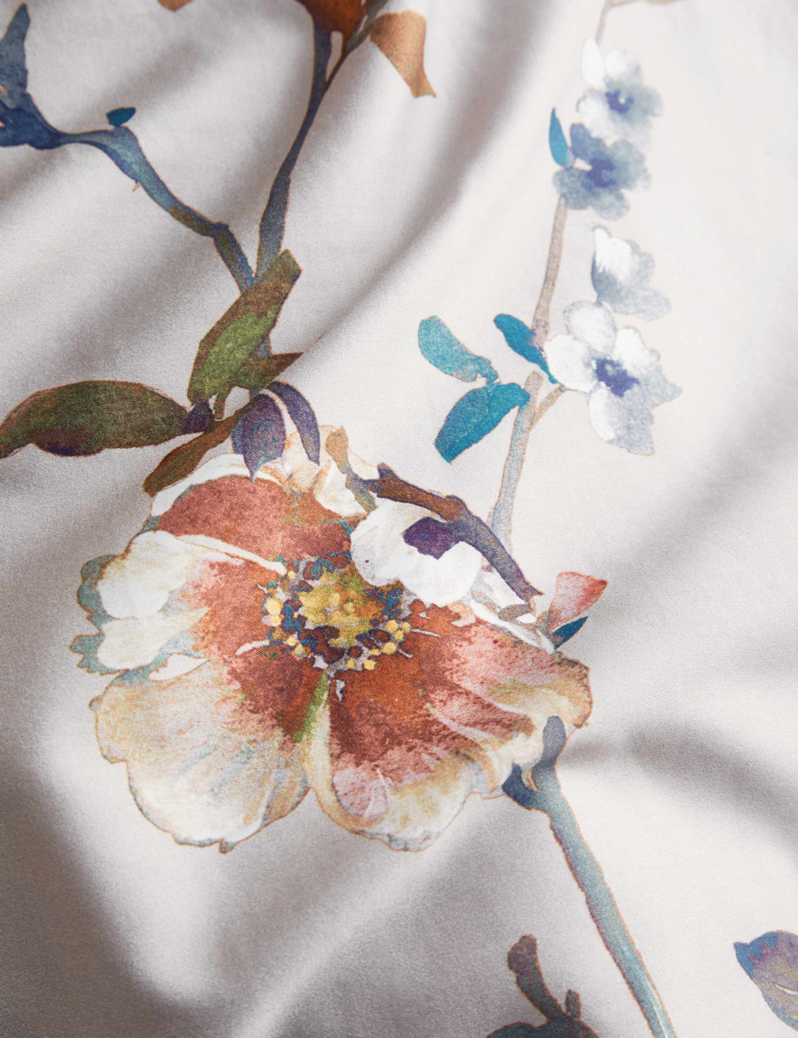 Pure Cotton Sateen Solene Painted Blooms Bedding Set 5 of 5