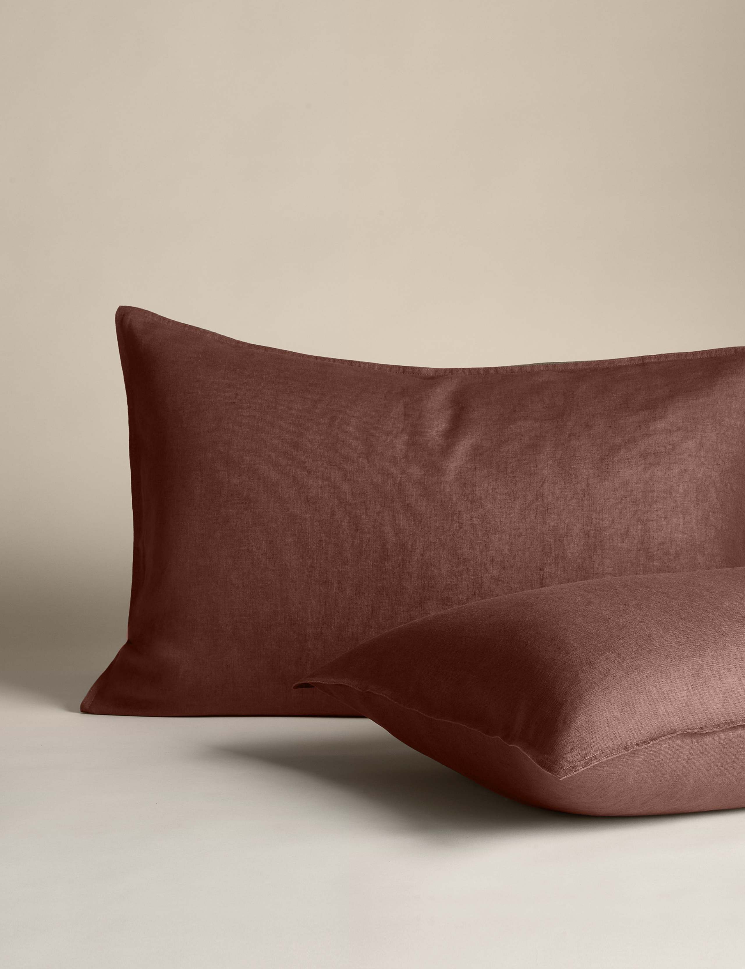 2pk Pure Linen Standard Pillowcases 2 of 3