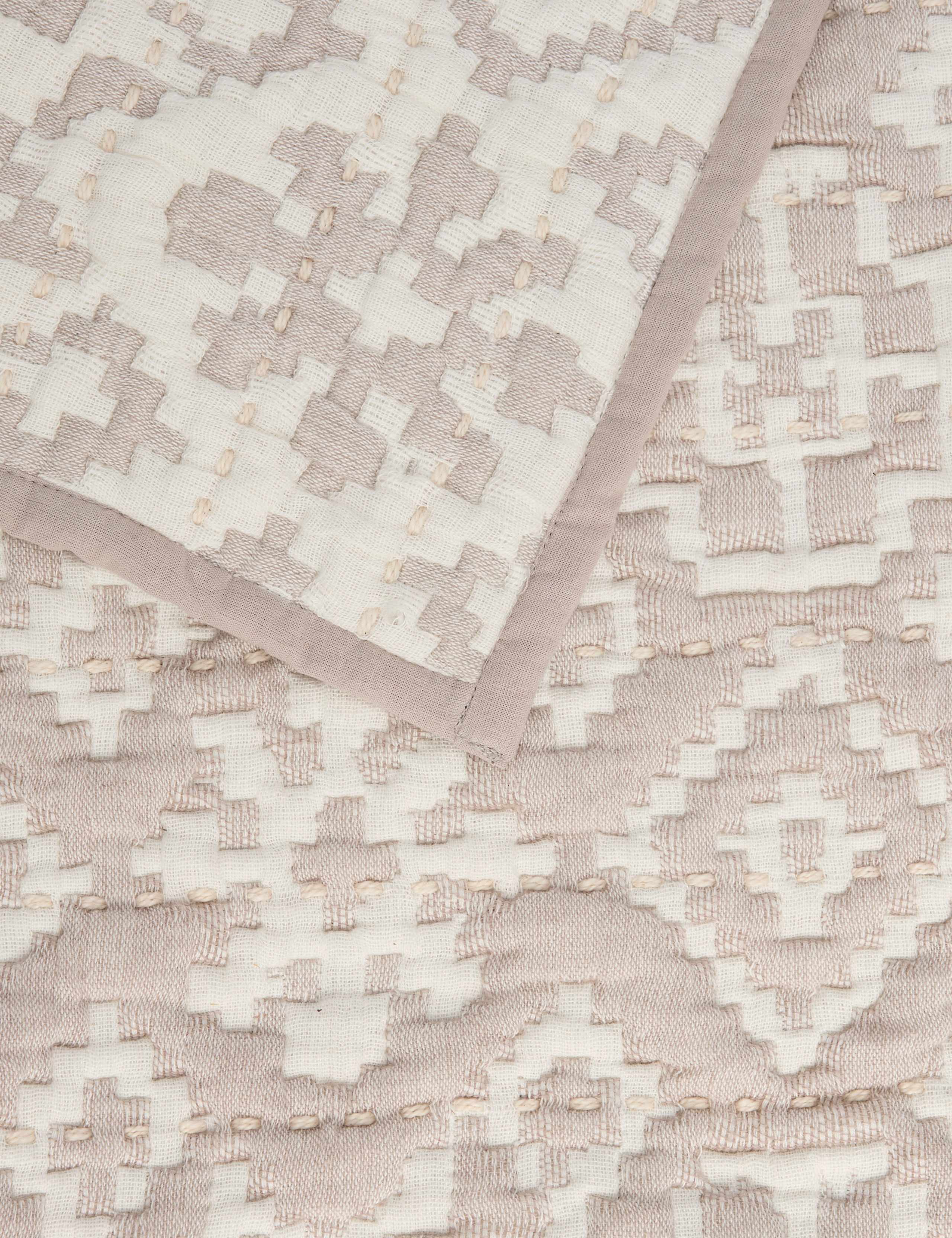 Pure Cotton Ikat Geometric Bedspread 2 of 4