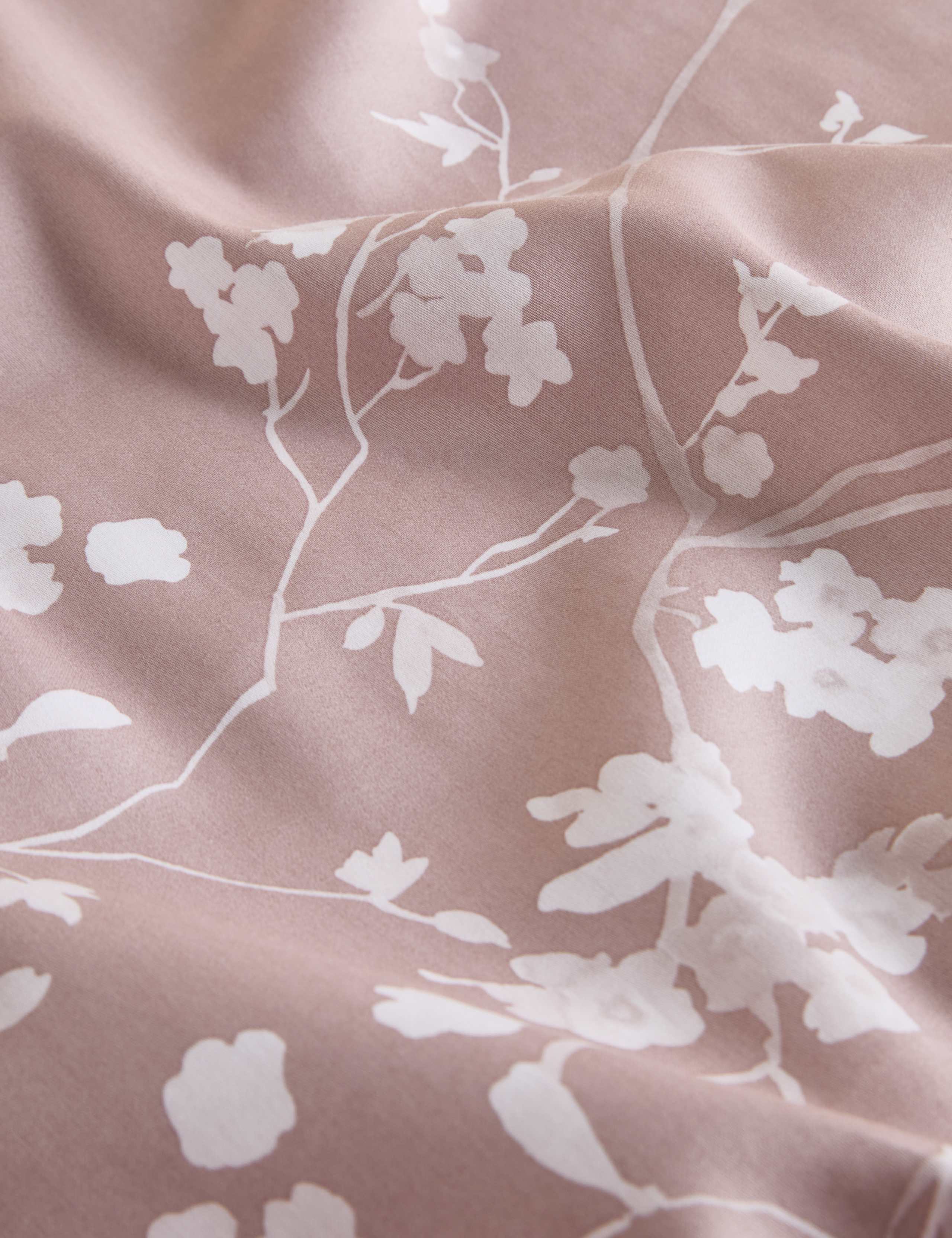 Egyptian Cotton Sateen Cherry Blossom Deep Fitted Sheet 3 of 3