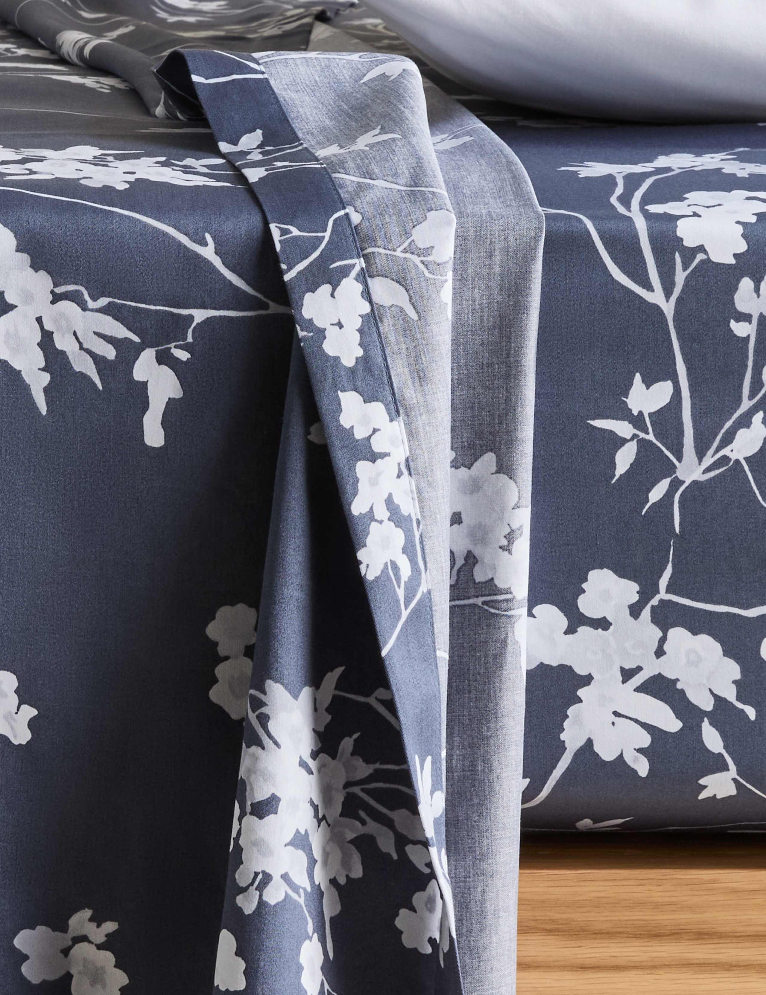 Egyptian Cotton Sateen Cherry Blossom Flat Sheet 3 of 3