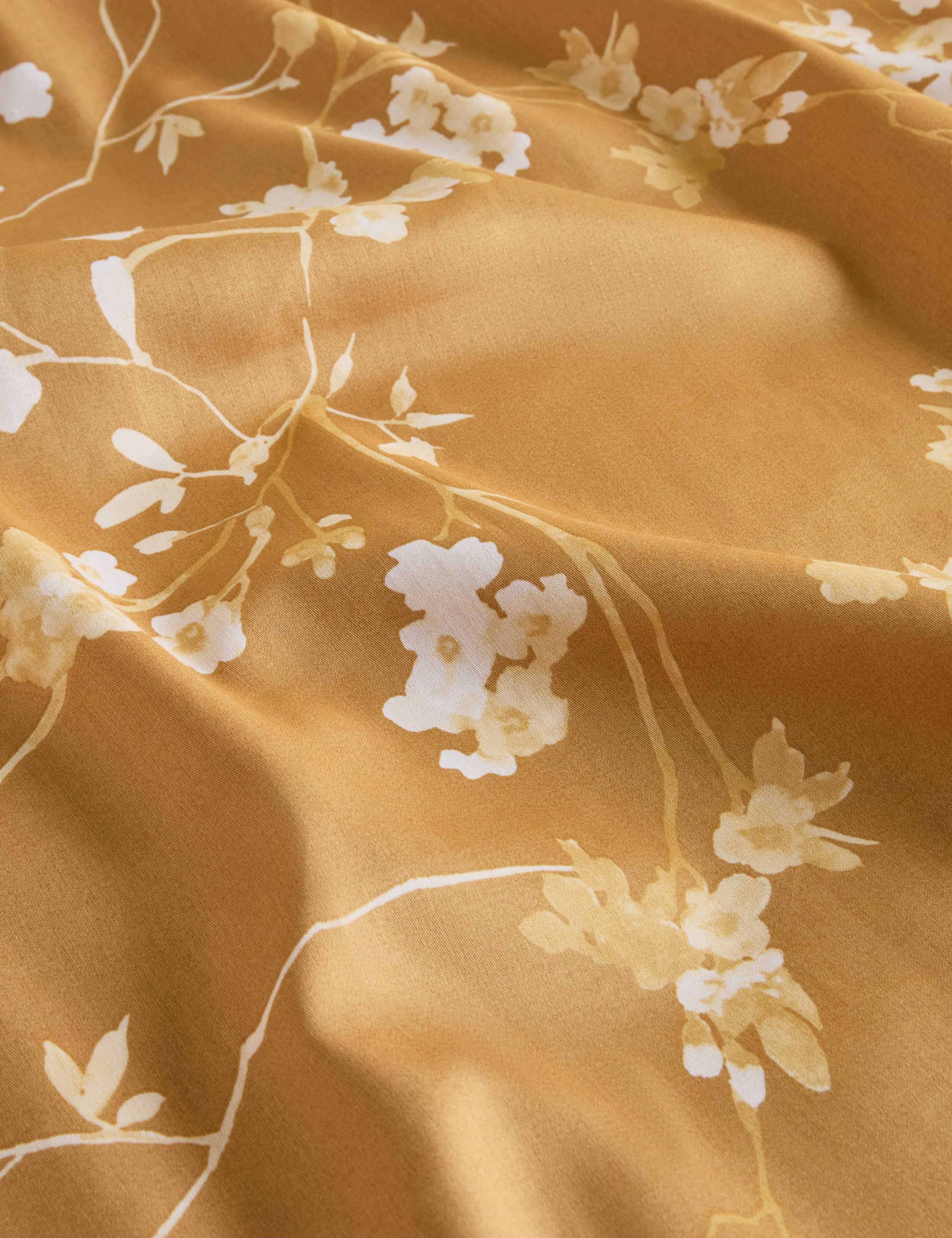 Pure Cotton Sateen Cherry Blossom Flat Sheet 2 of 3