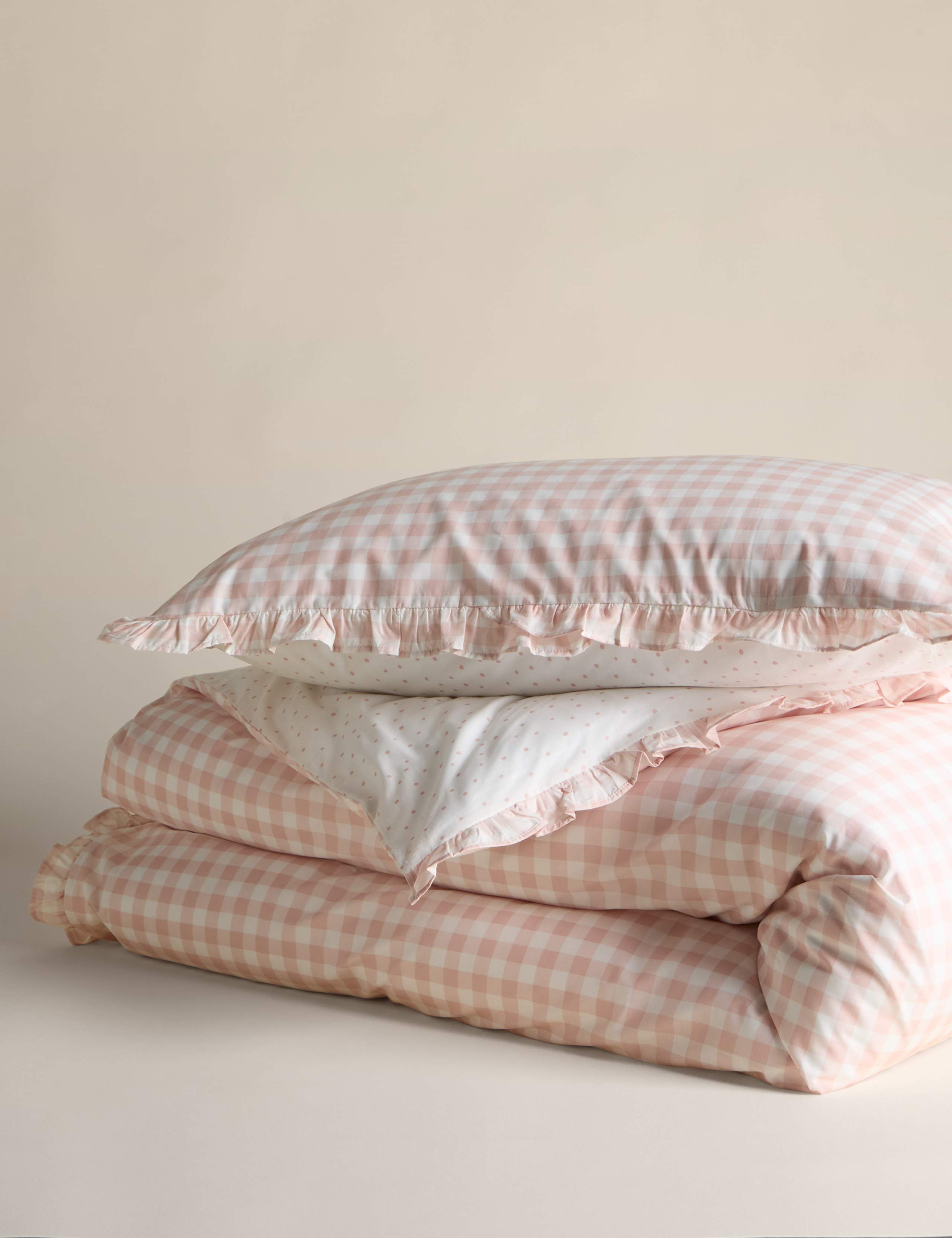 Pure Cotton Gingham Bedding Set 3 of 6
