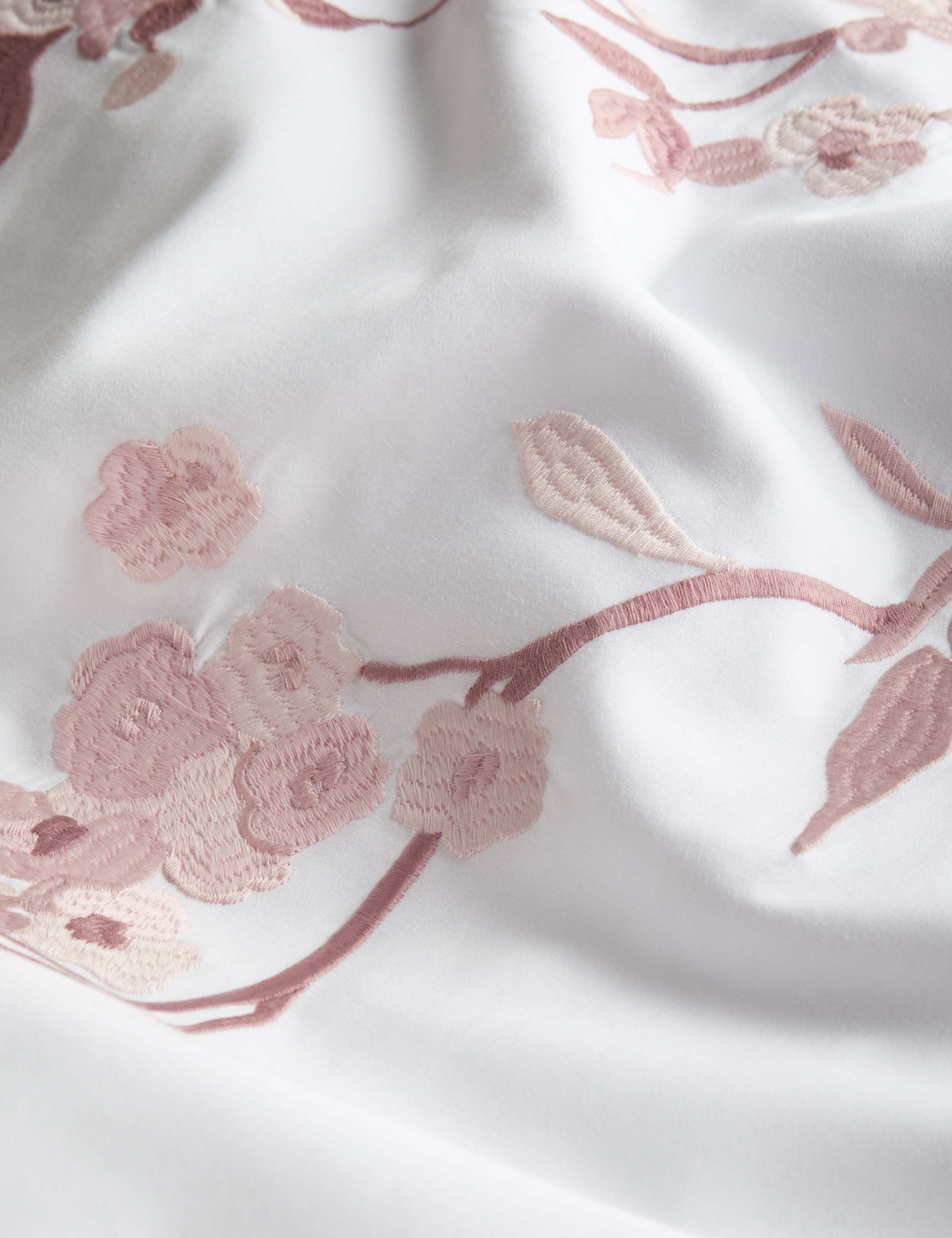 Trailing Cherry Blossom Embroidered Bedding Set 5 of 6