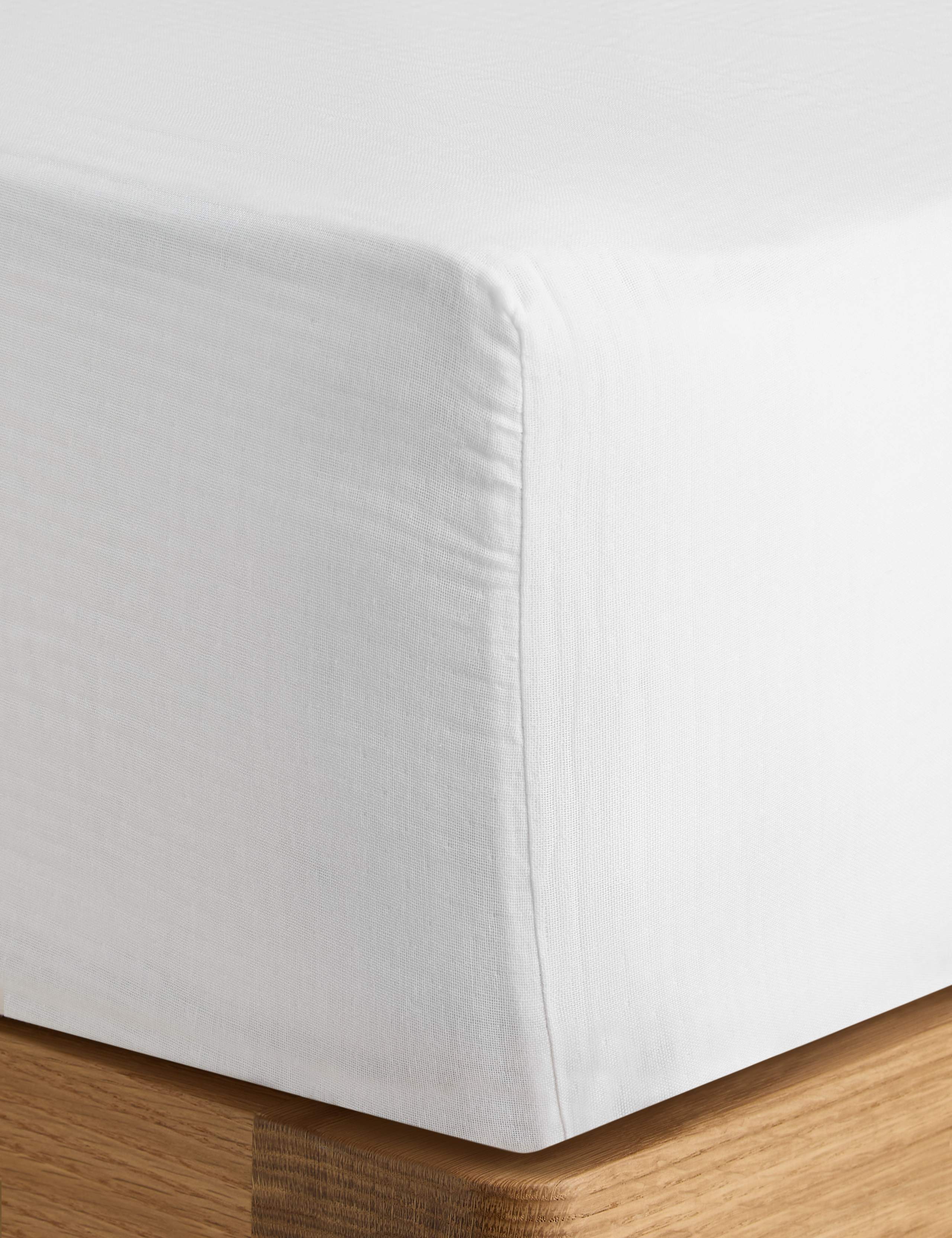 Pure Cotton Muslin Deep Fitted Sheet 2 of 3