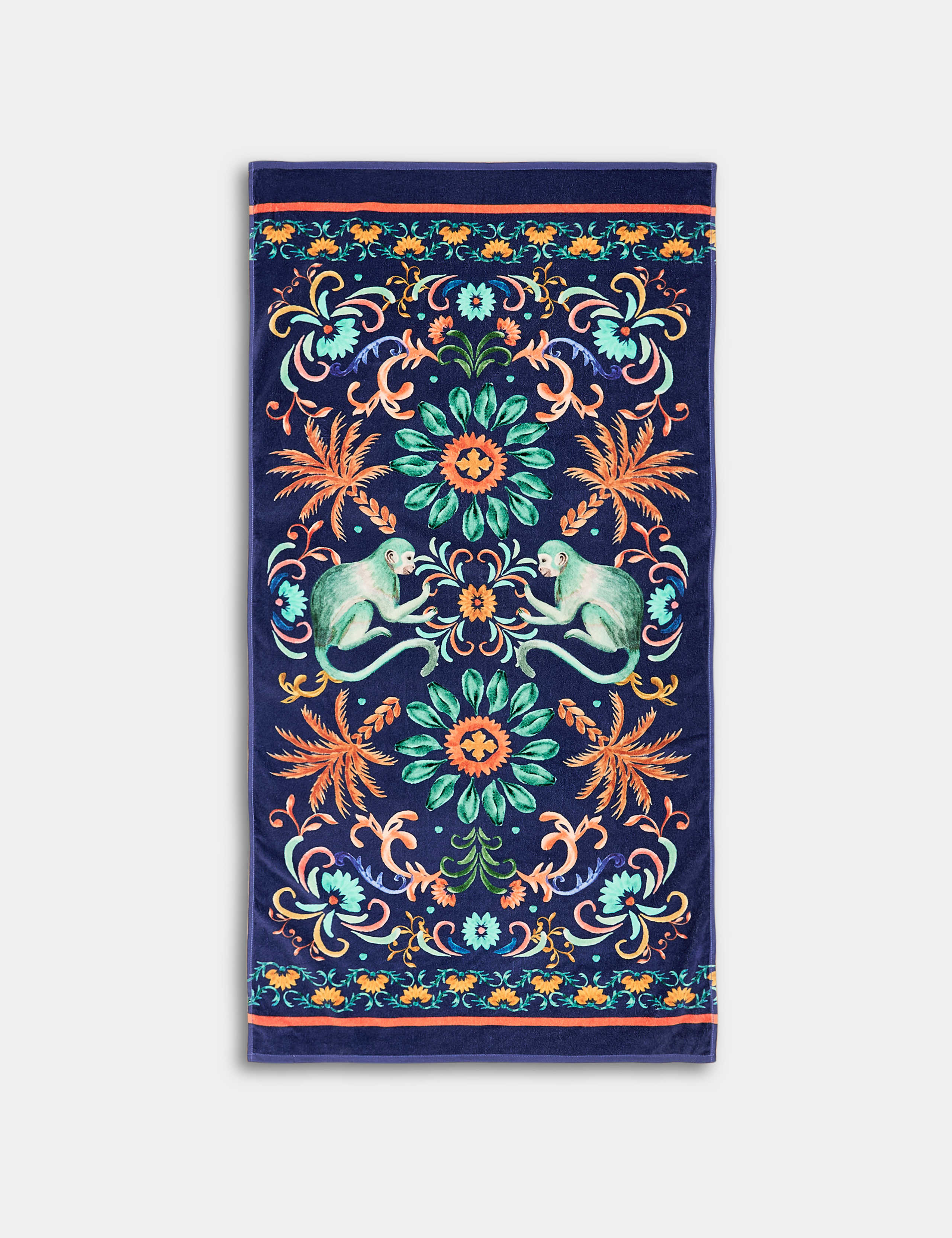 Pure Cotton Monkey Print Beach Towel 1 of 3