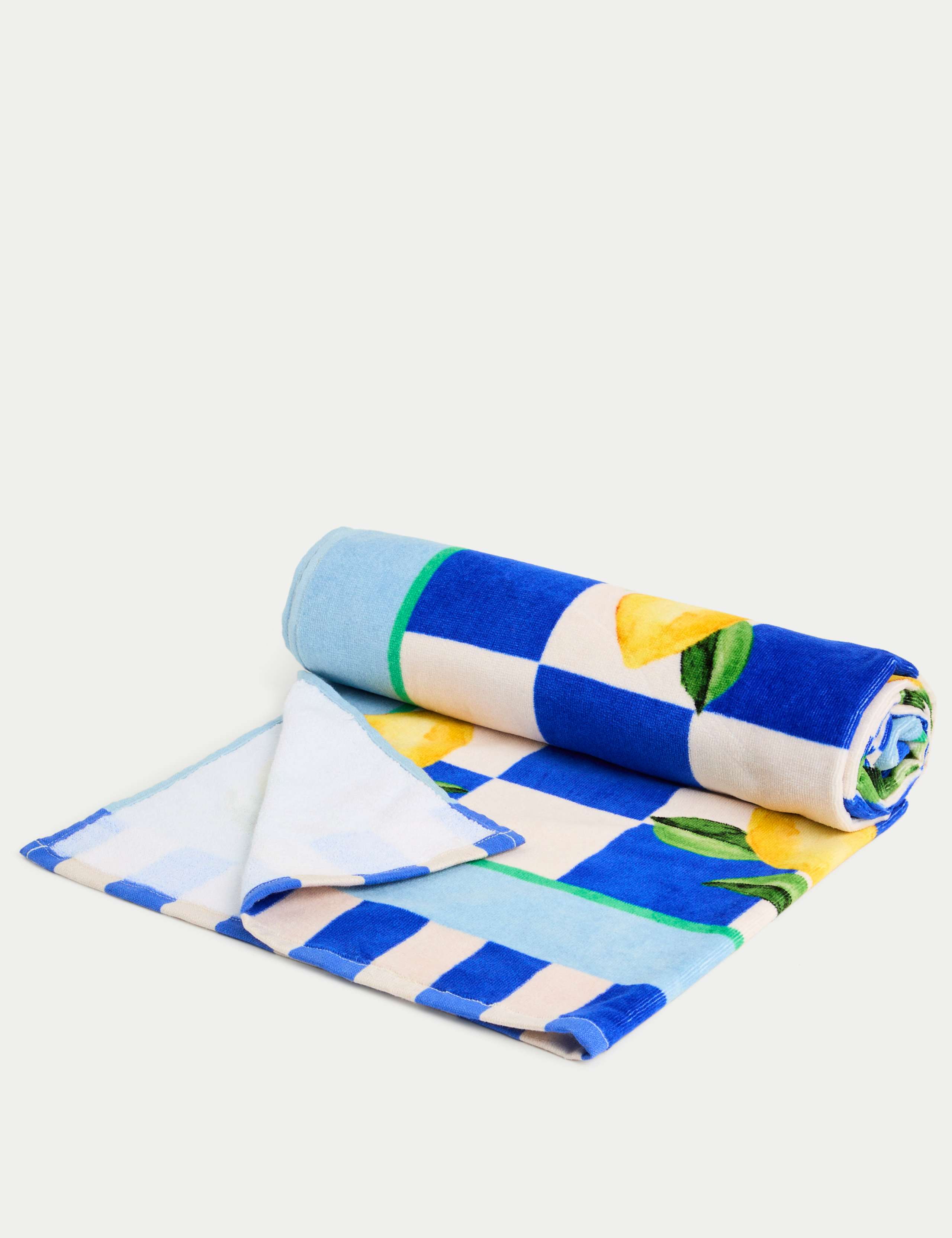 Pure Cotton Lemon Print Beach Towel 2 of 3