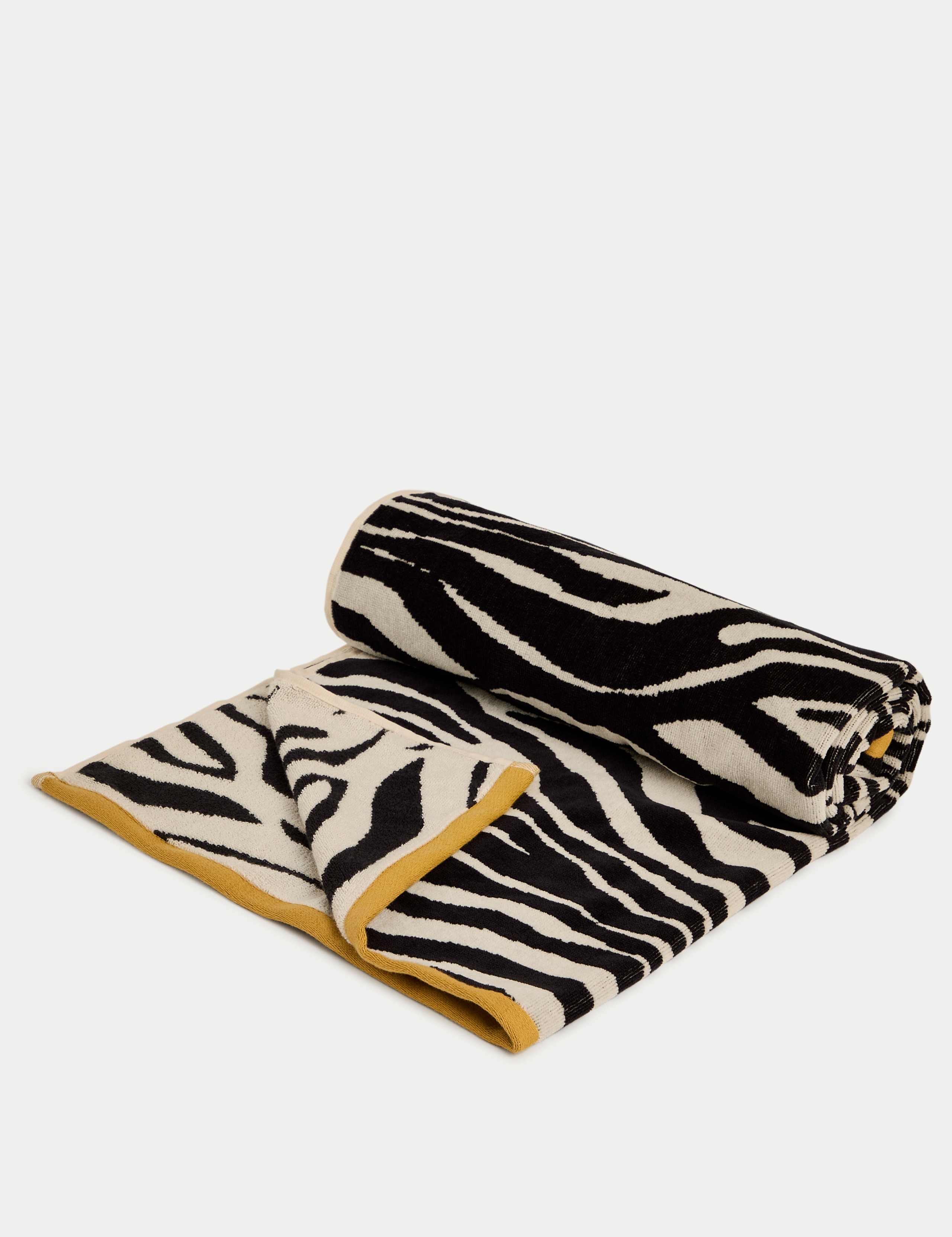 Pure Cotton Zebra Print Beach Towel 2 of 3