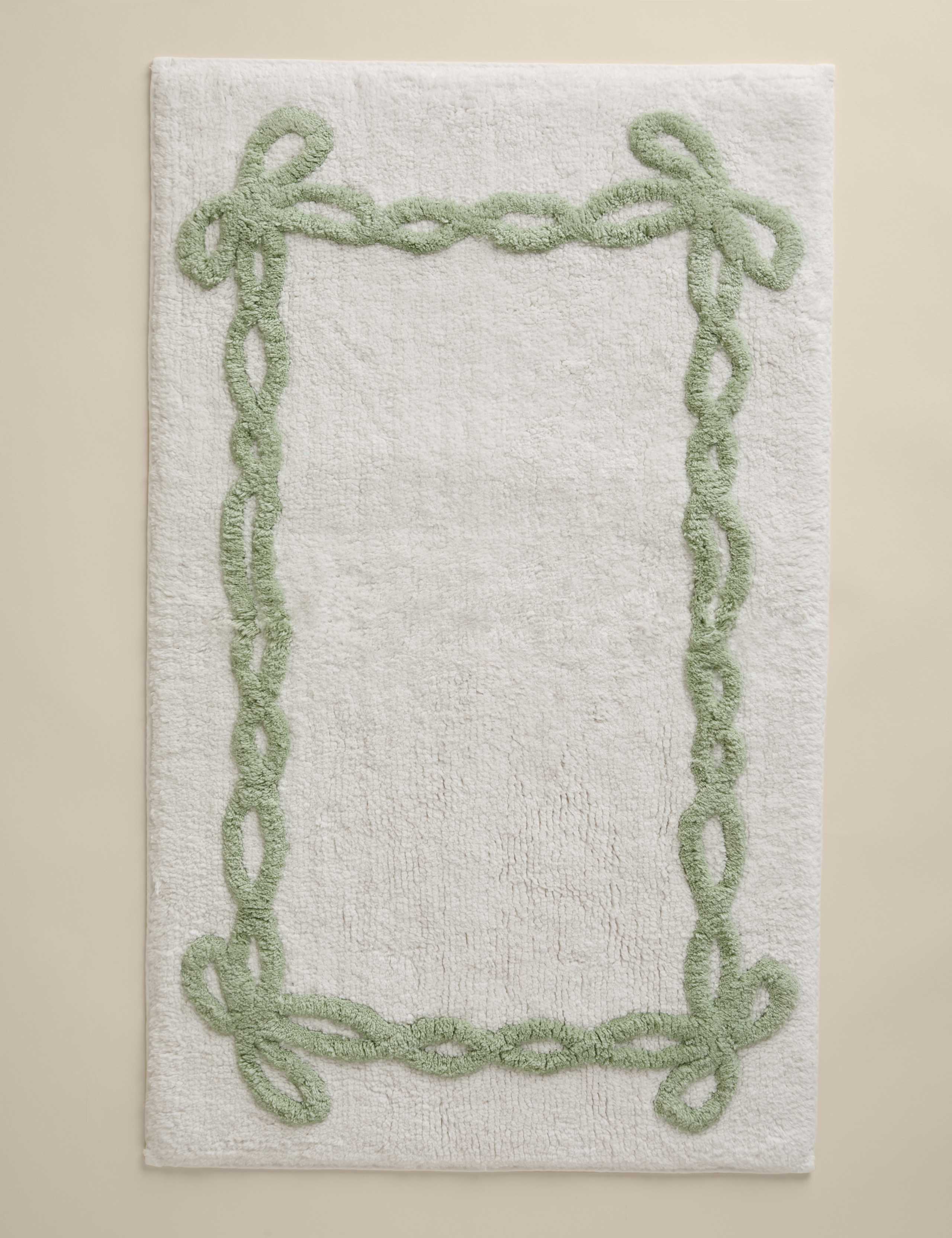 Pure Cotton Bow Bath Mat 2 of 3