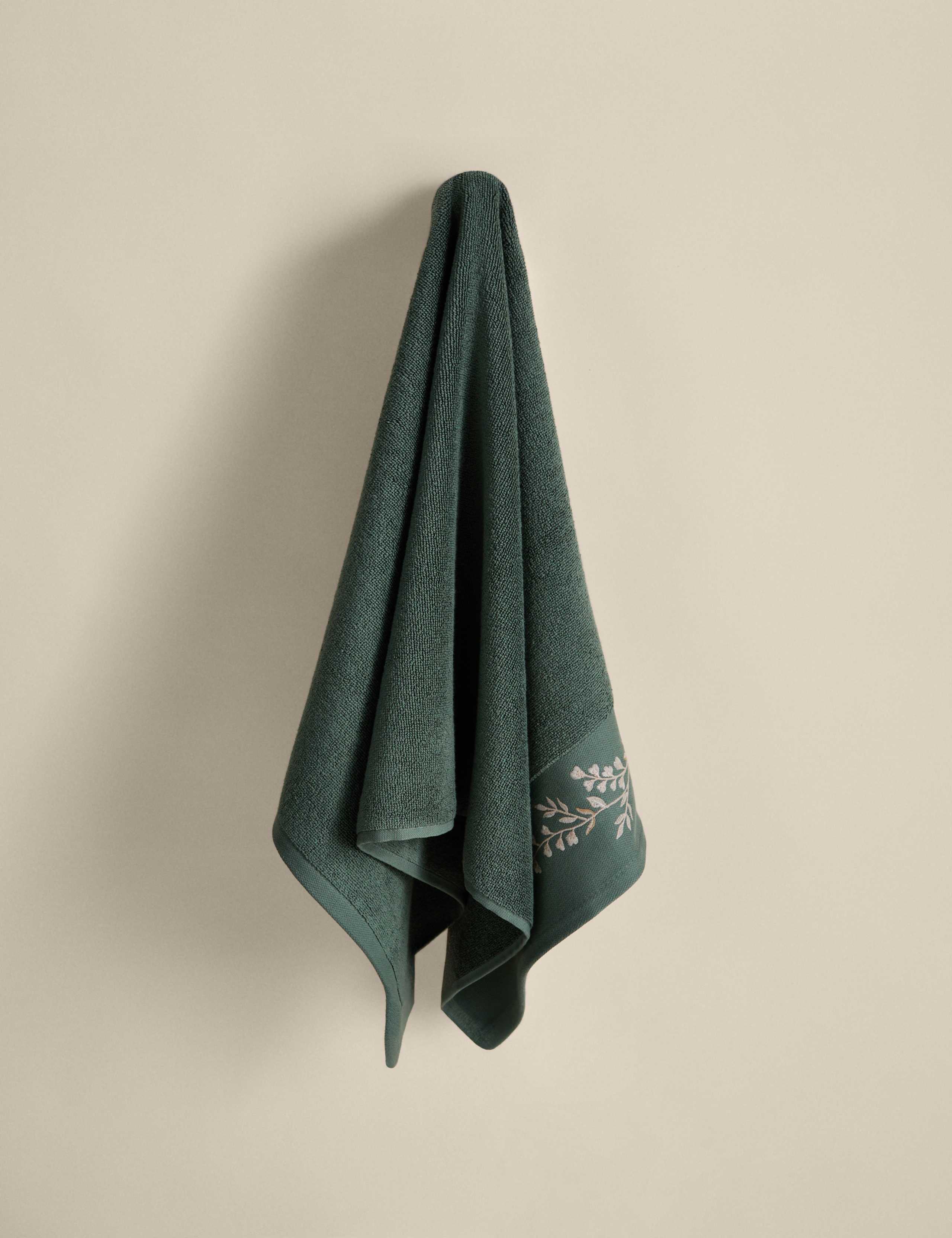 Pure Cotton Embroidered Floral Bath Towel 4 of 5