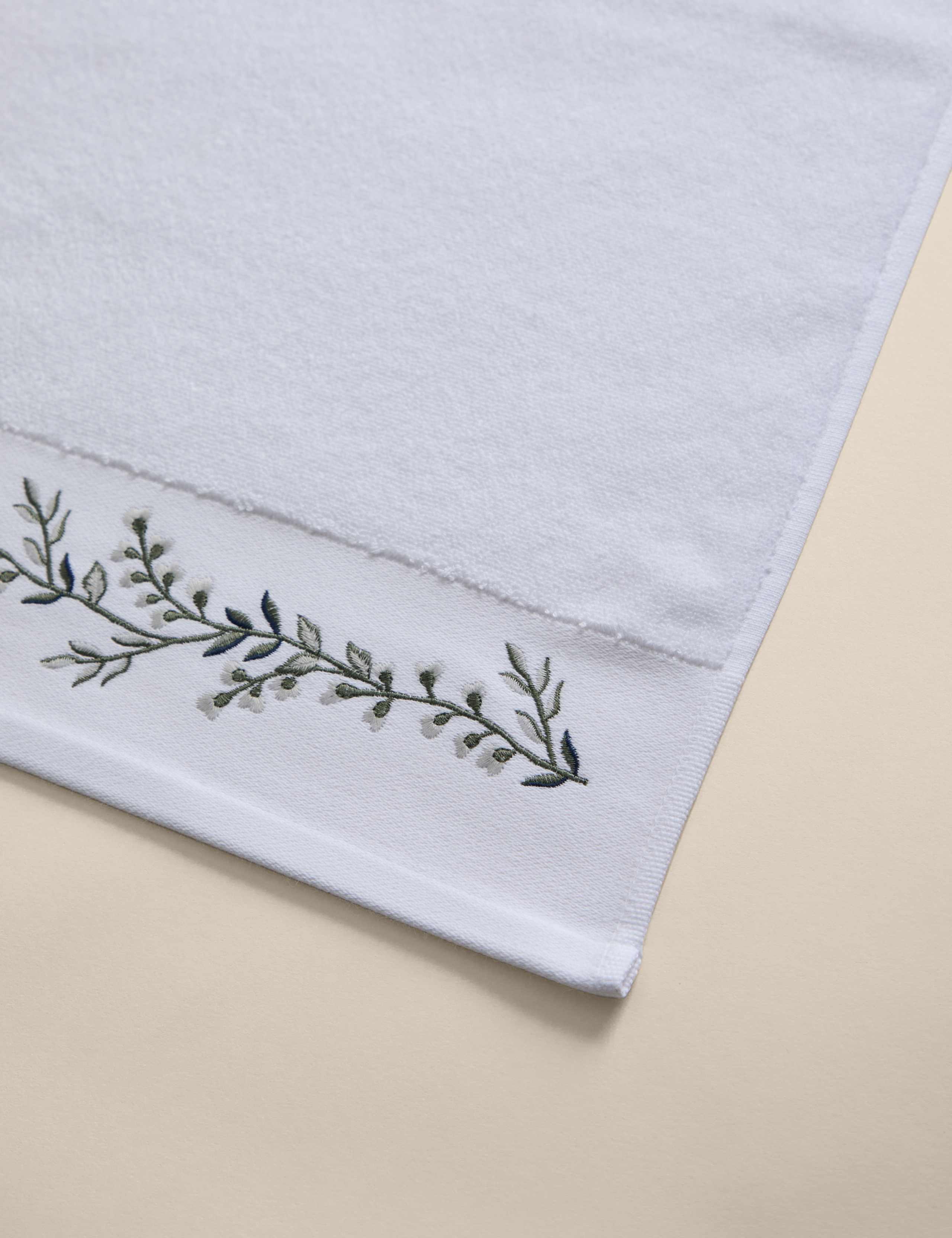 Pure Cotton Embroidered Floral Bath Towel 2 of 5