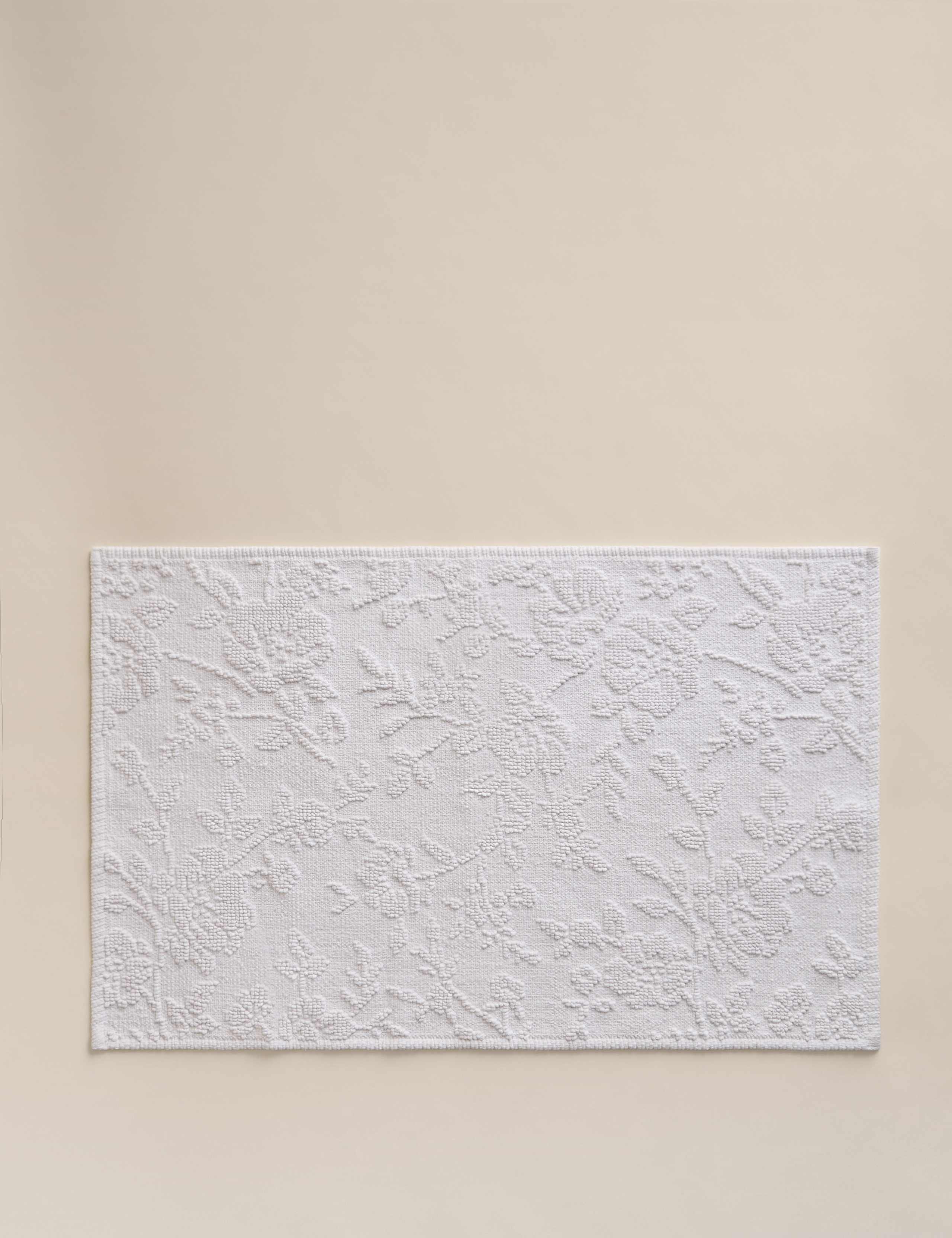 Pure Cotton Floral Bath Mat 1 of 3