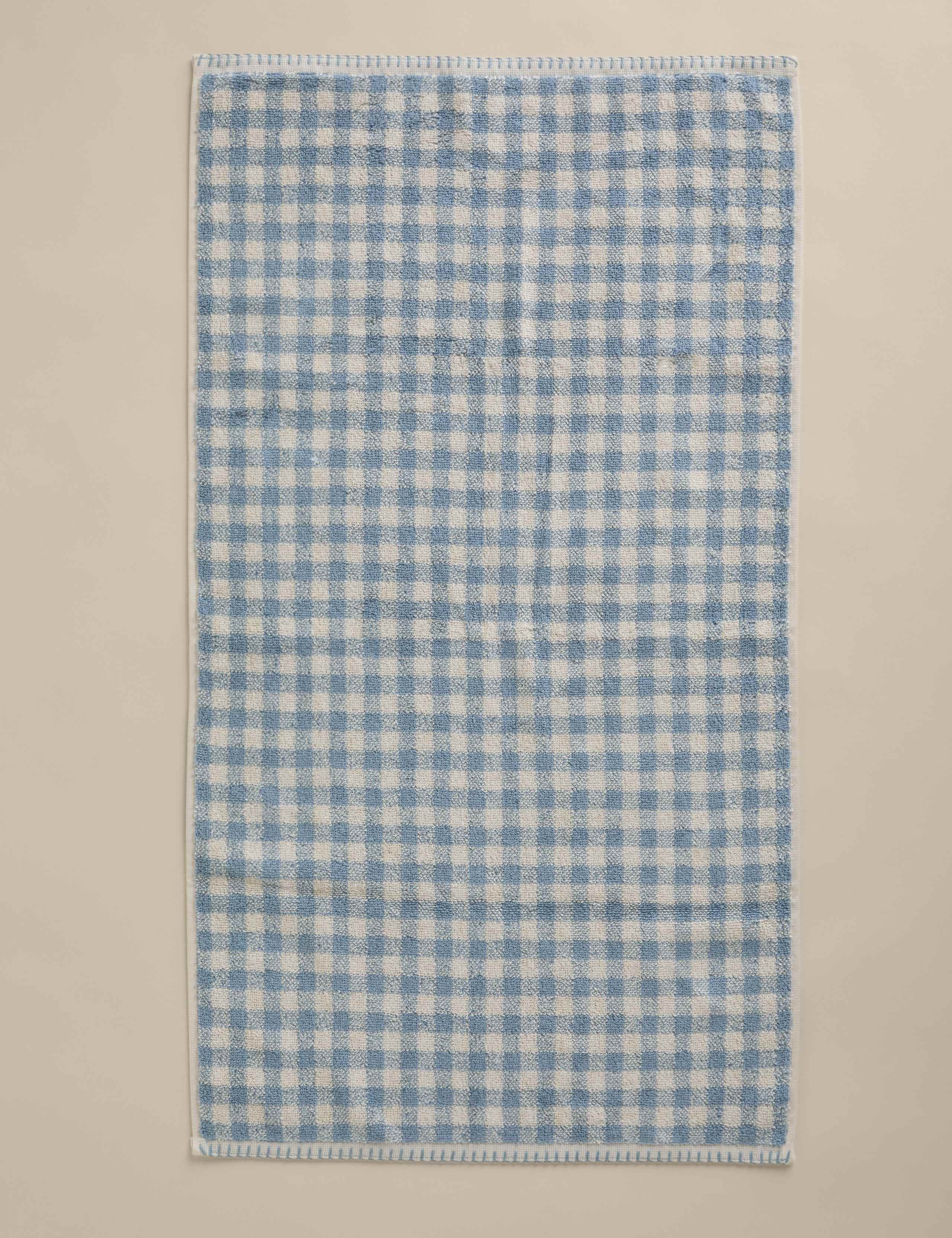 Pure Cotton Gingham Embroidered Towel 5 of 5