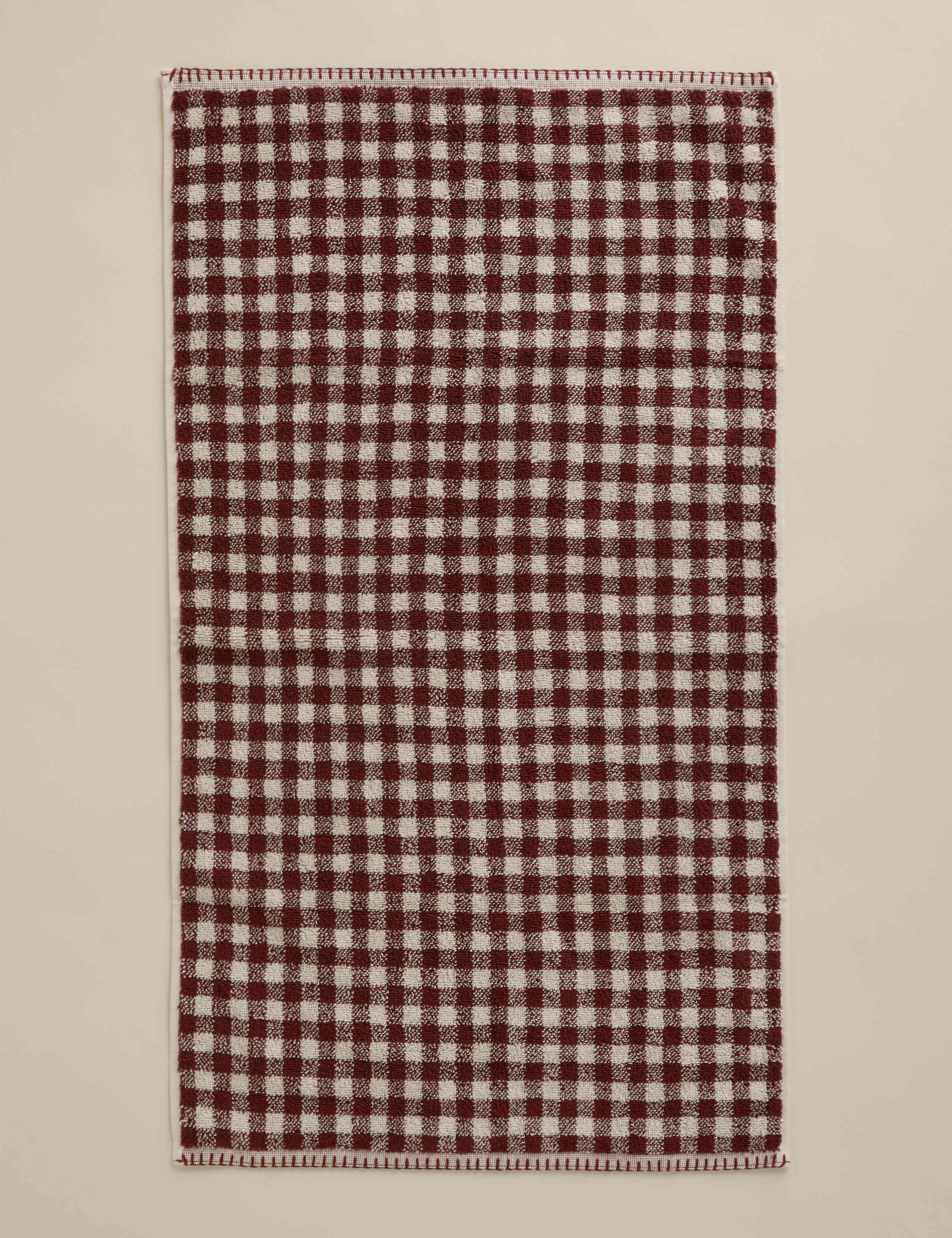 Pure Cotton Gingham Embroidered Towel 5 of 5